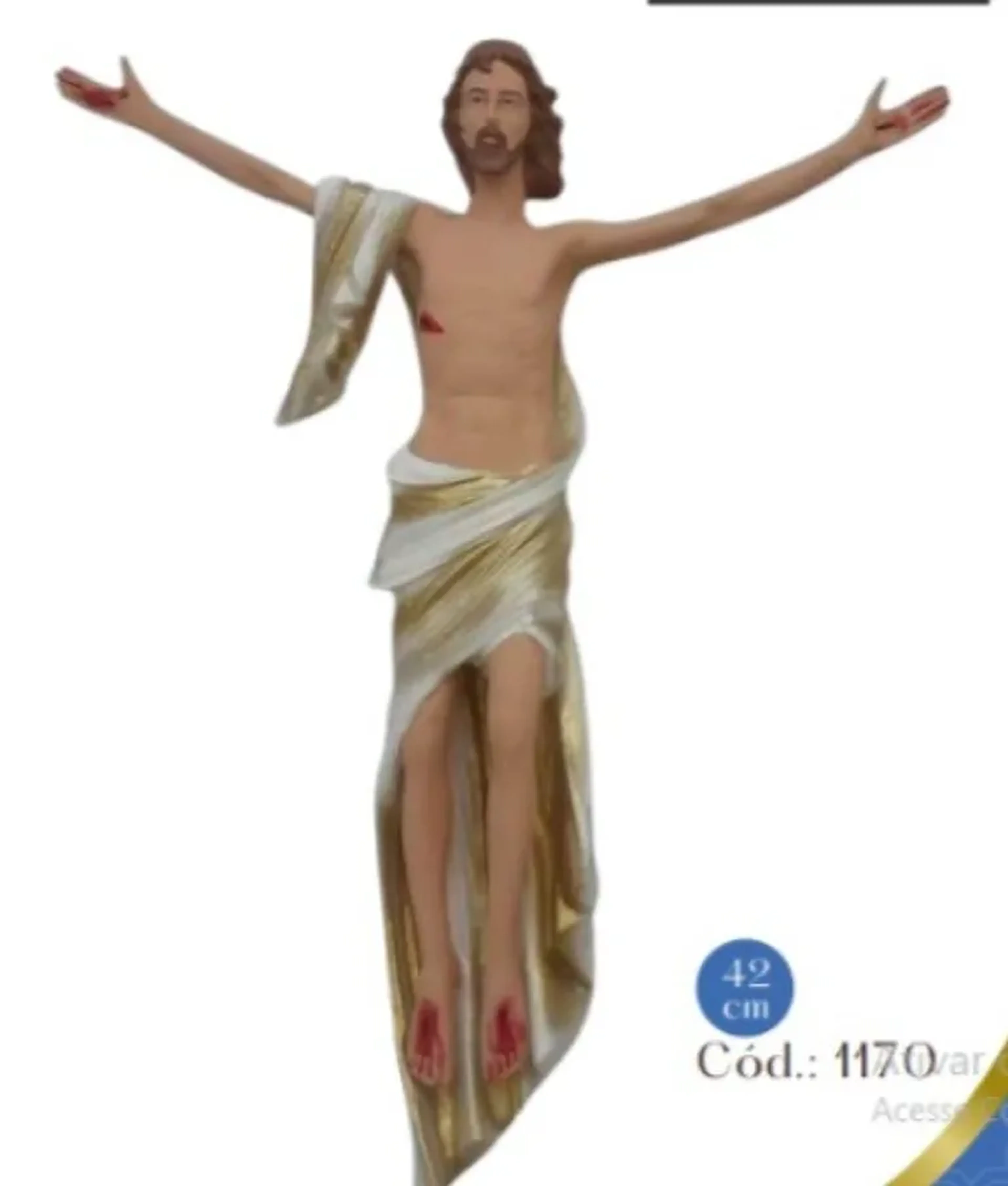 IMAGEM CRISTO RESSUCITADO 42 CM BORRACHA imagem