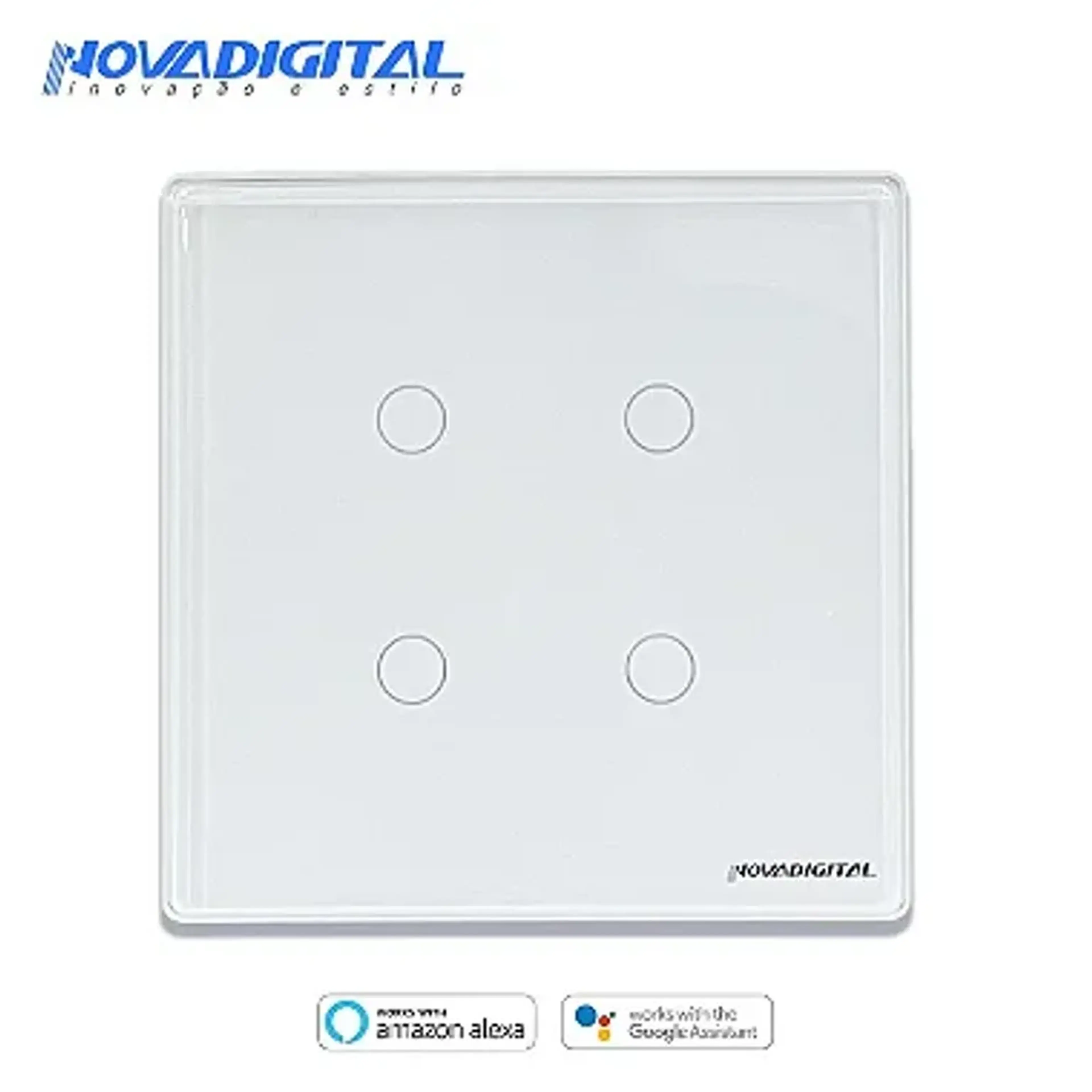 Interruptor Inteligente Wi-Fi 4x4 de 4 Teclas imagem