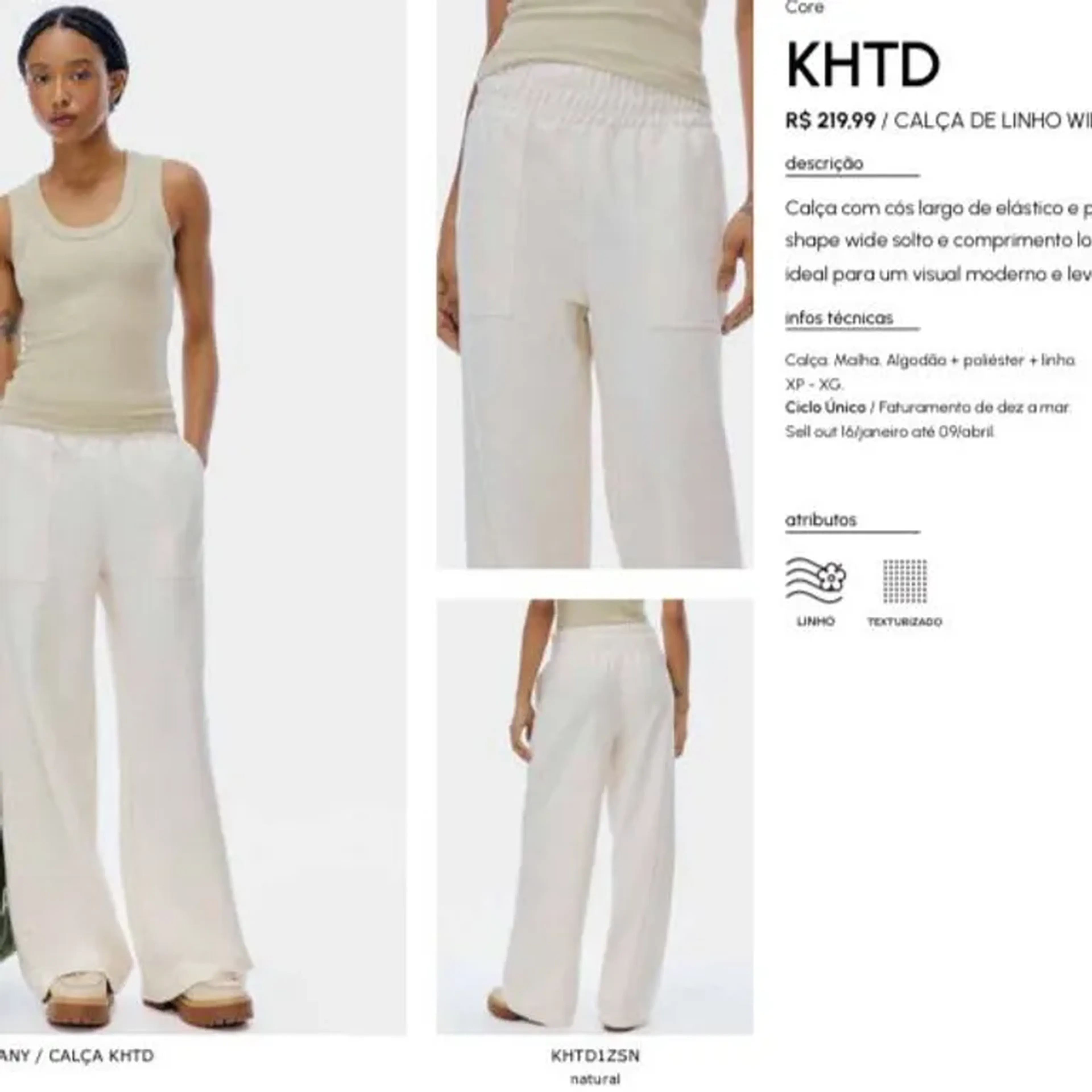 Calça de Linho Wide Leg imagem