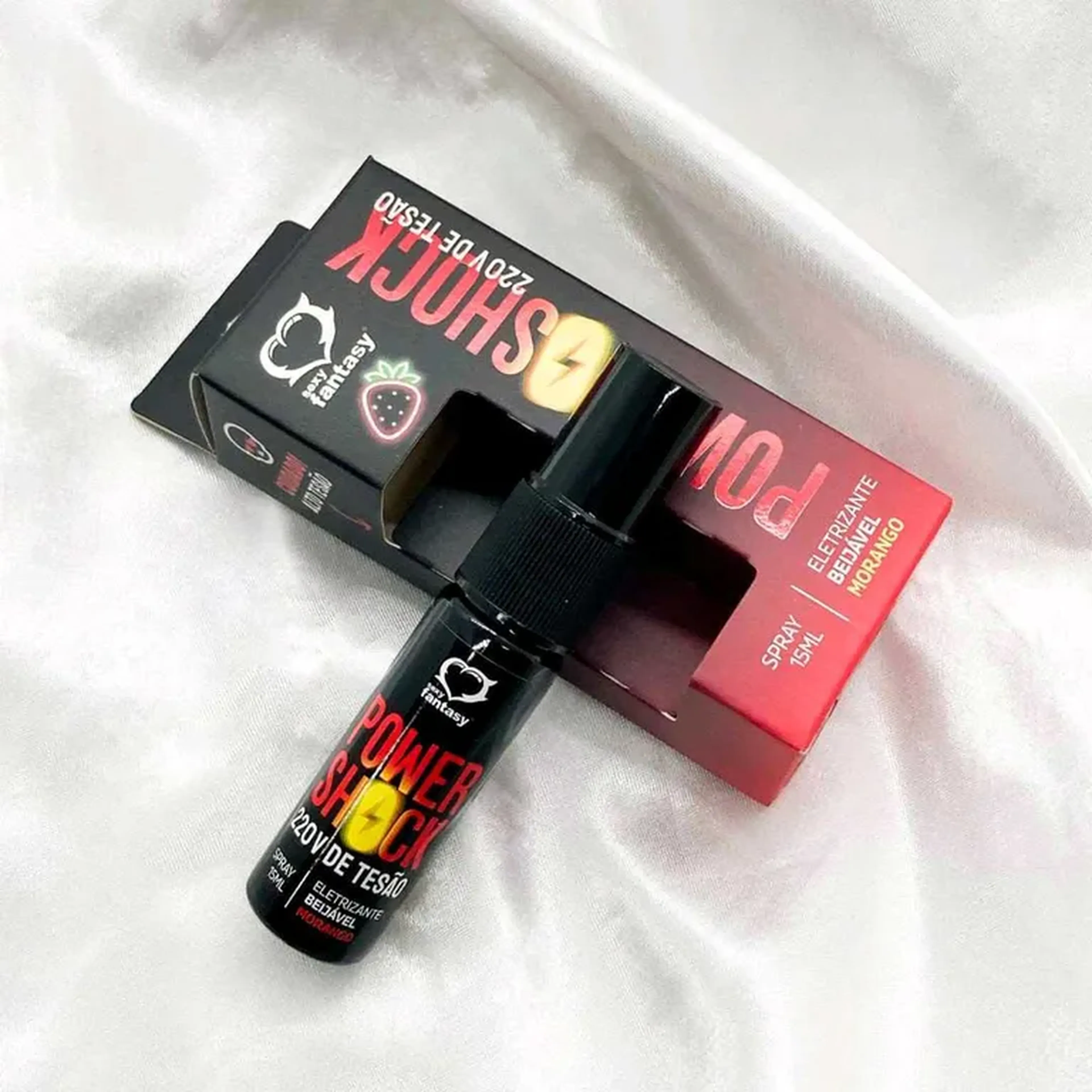 POWER SHOCK VIBRADOR LÍQUIDO - SABOR MORANGO imagem