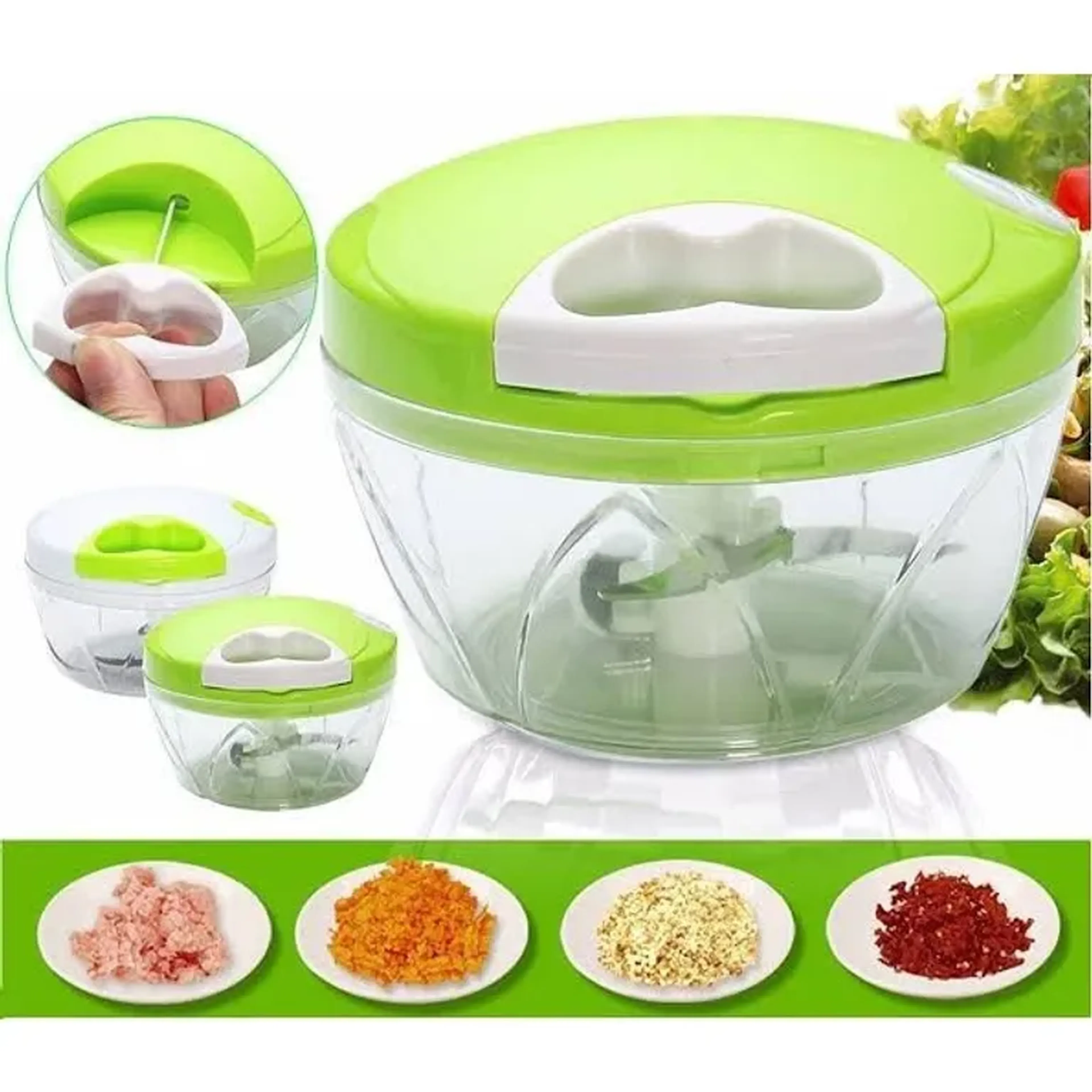 Processador manual de alimentos (Modelo Grande) 3 lâminas Picado imagem
