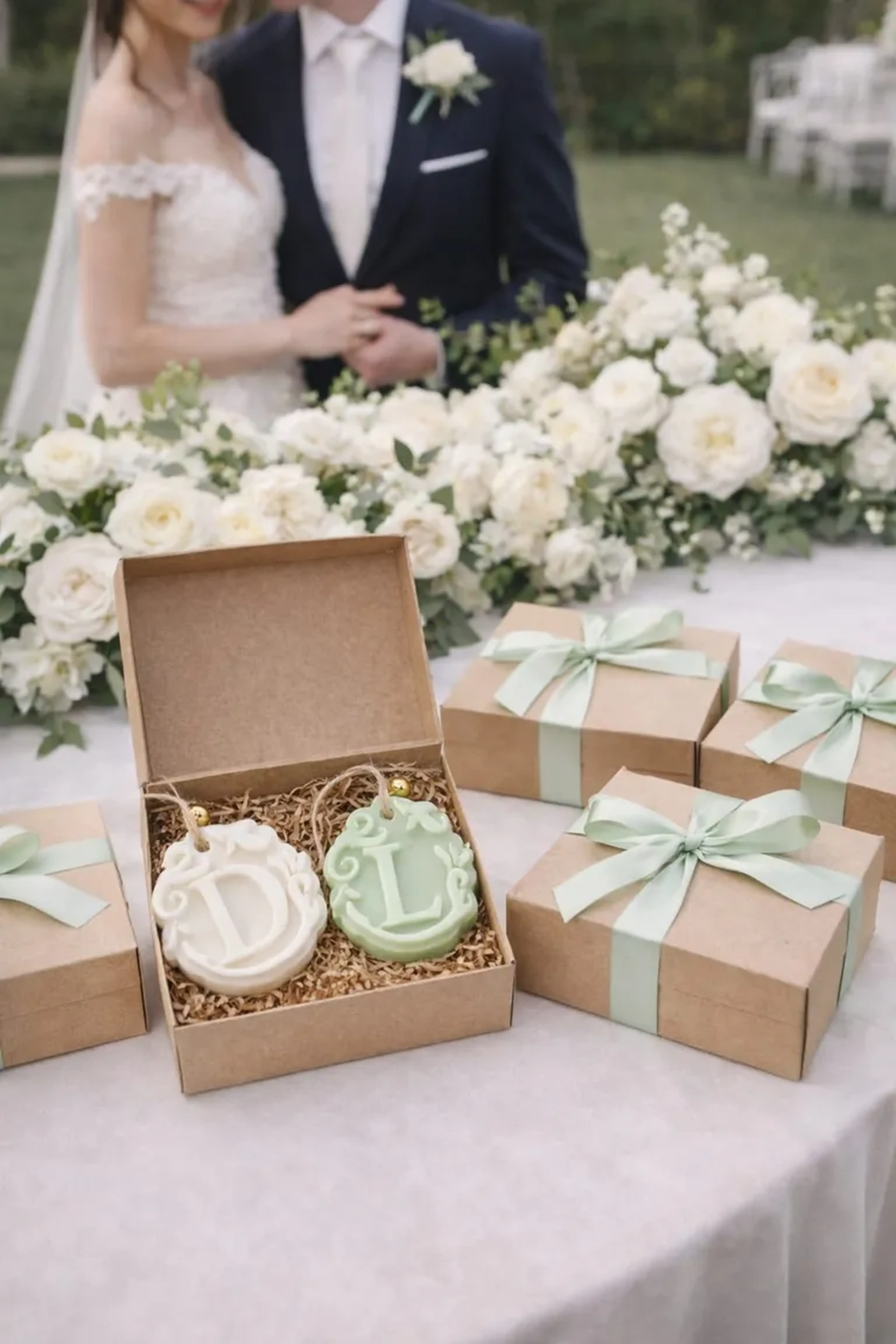 Lembrança Madrinha Casamento Sabonete Shampoo Inicial Noivos imagem