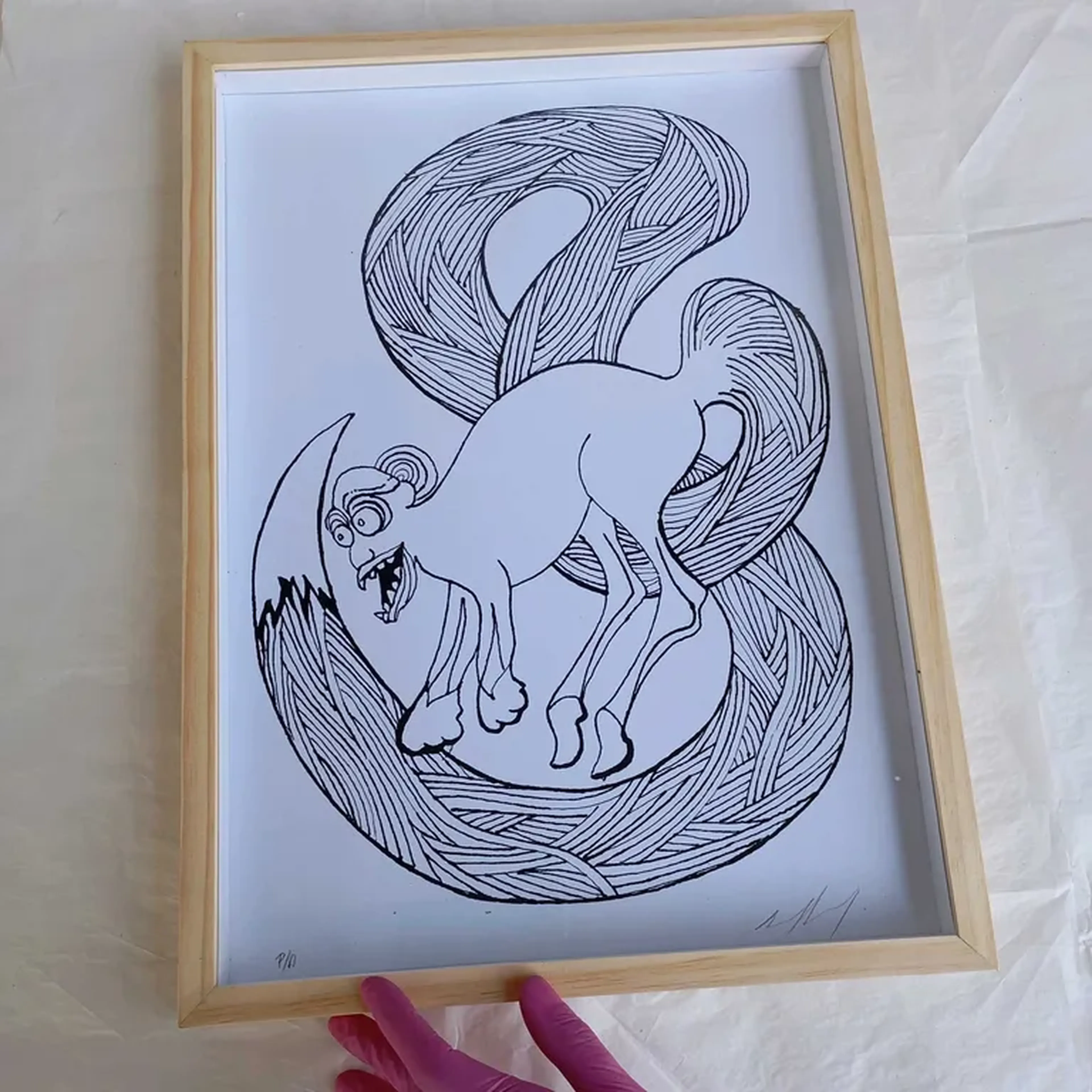 Bestiário Borges - Kafka - 30 x 42 cm moldura alta imagem