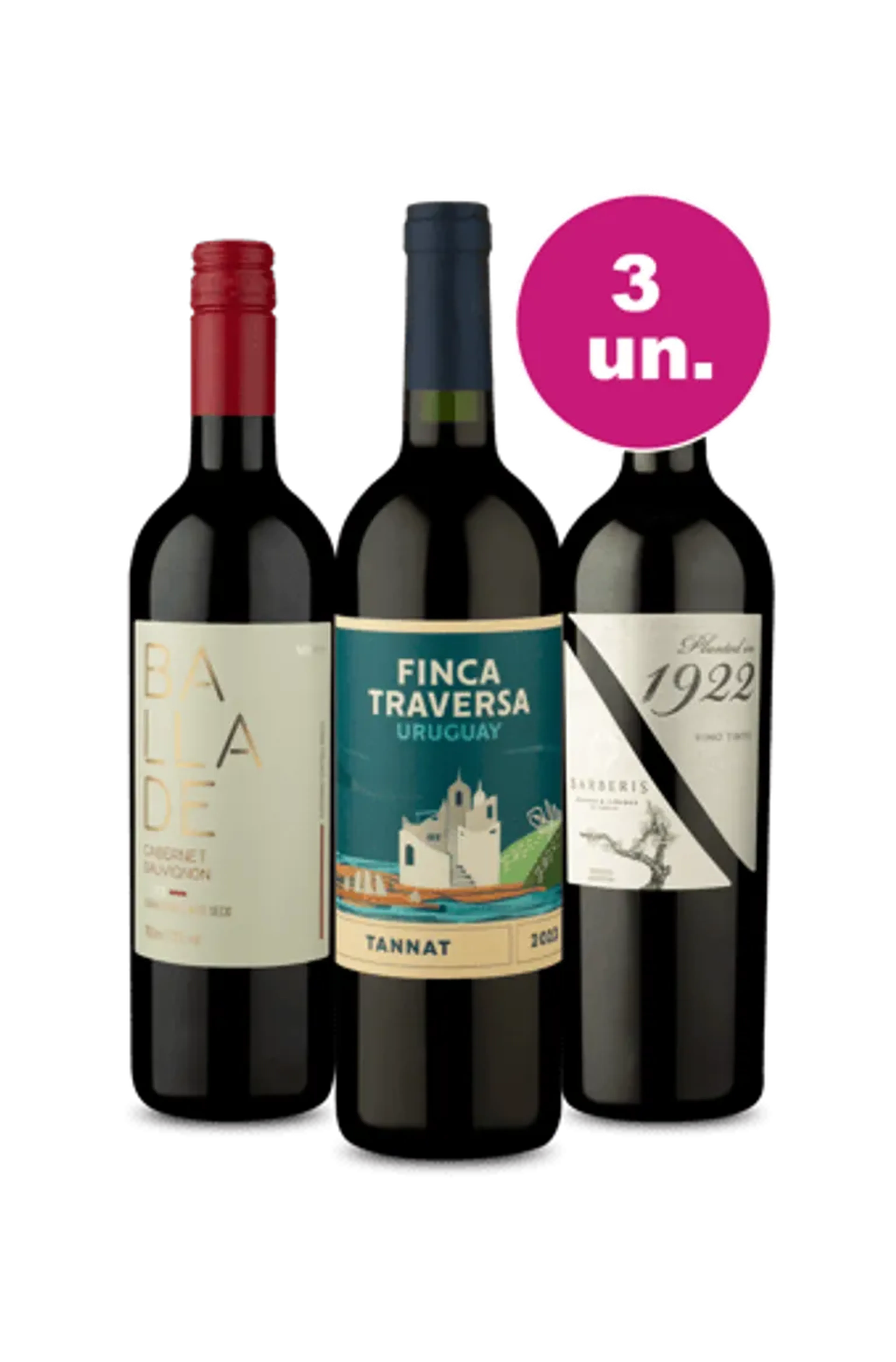 Kit 3 Vinhos Tintos - Por encomenda imagem