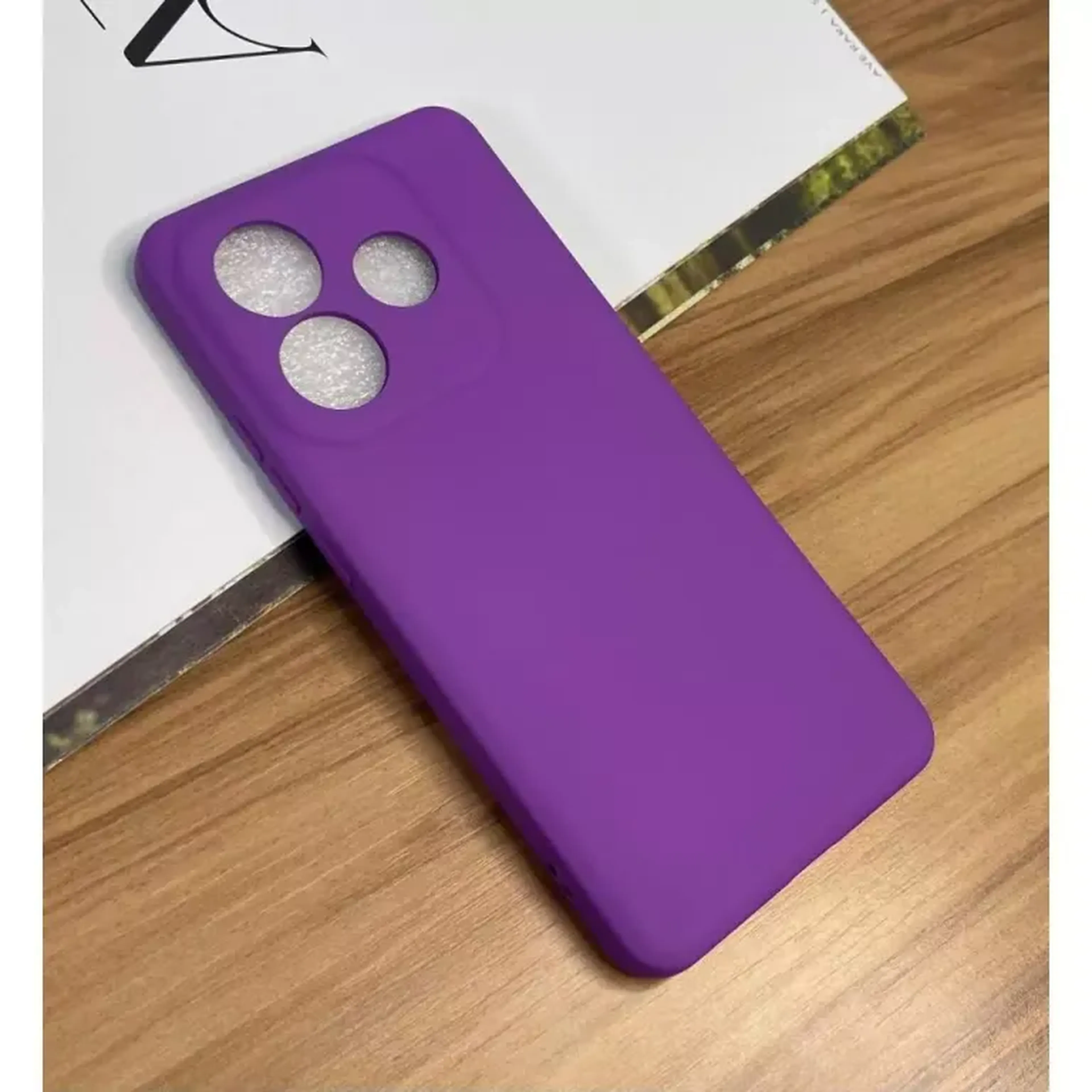 Capinha Para Redmi Note 14, De Silicone Aveludada (ROXA) imagem