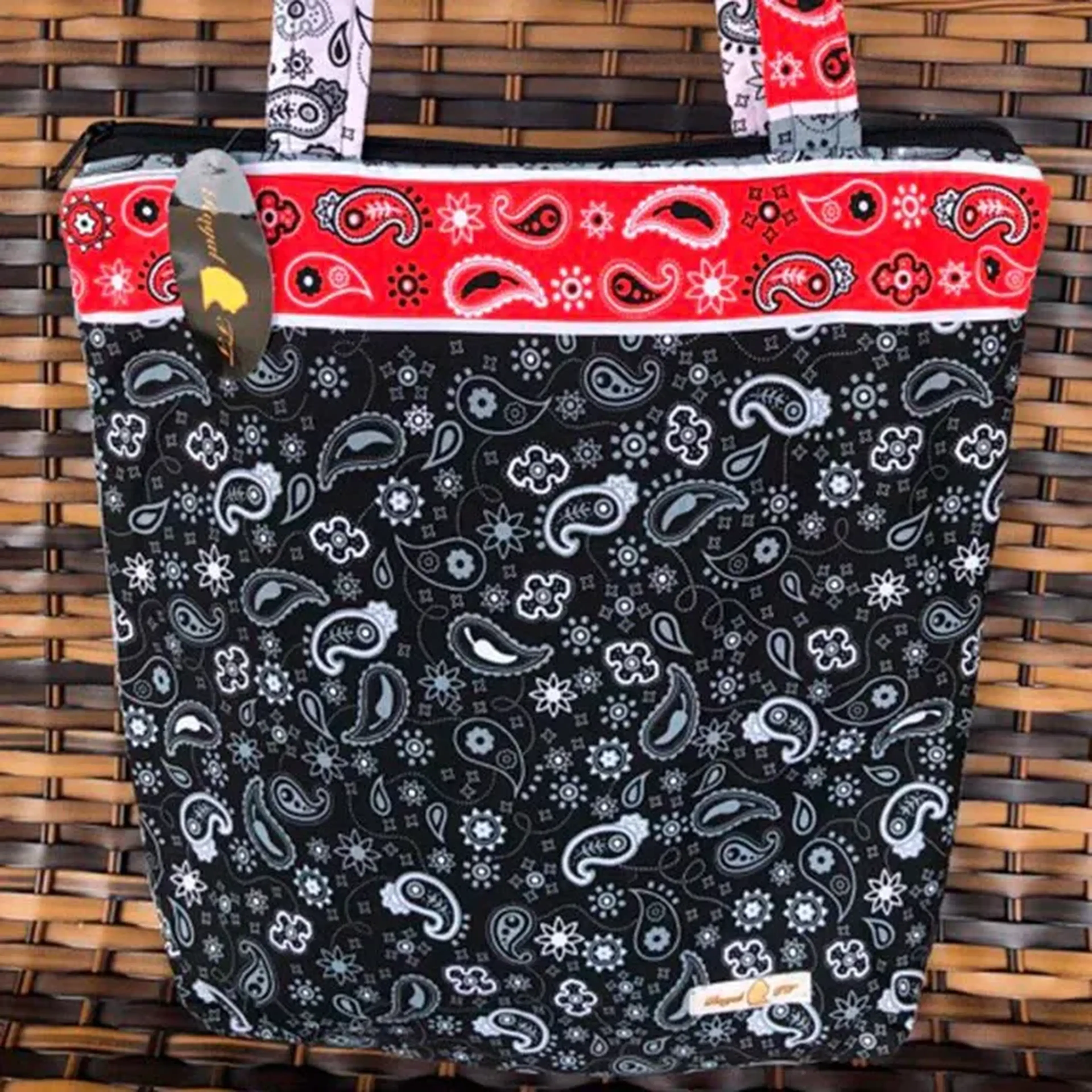 Bolsa Grande Tecido Tricoline Estampa Paisley imagem