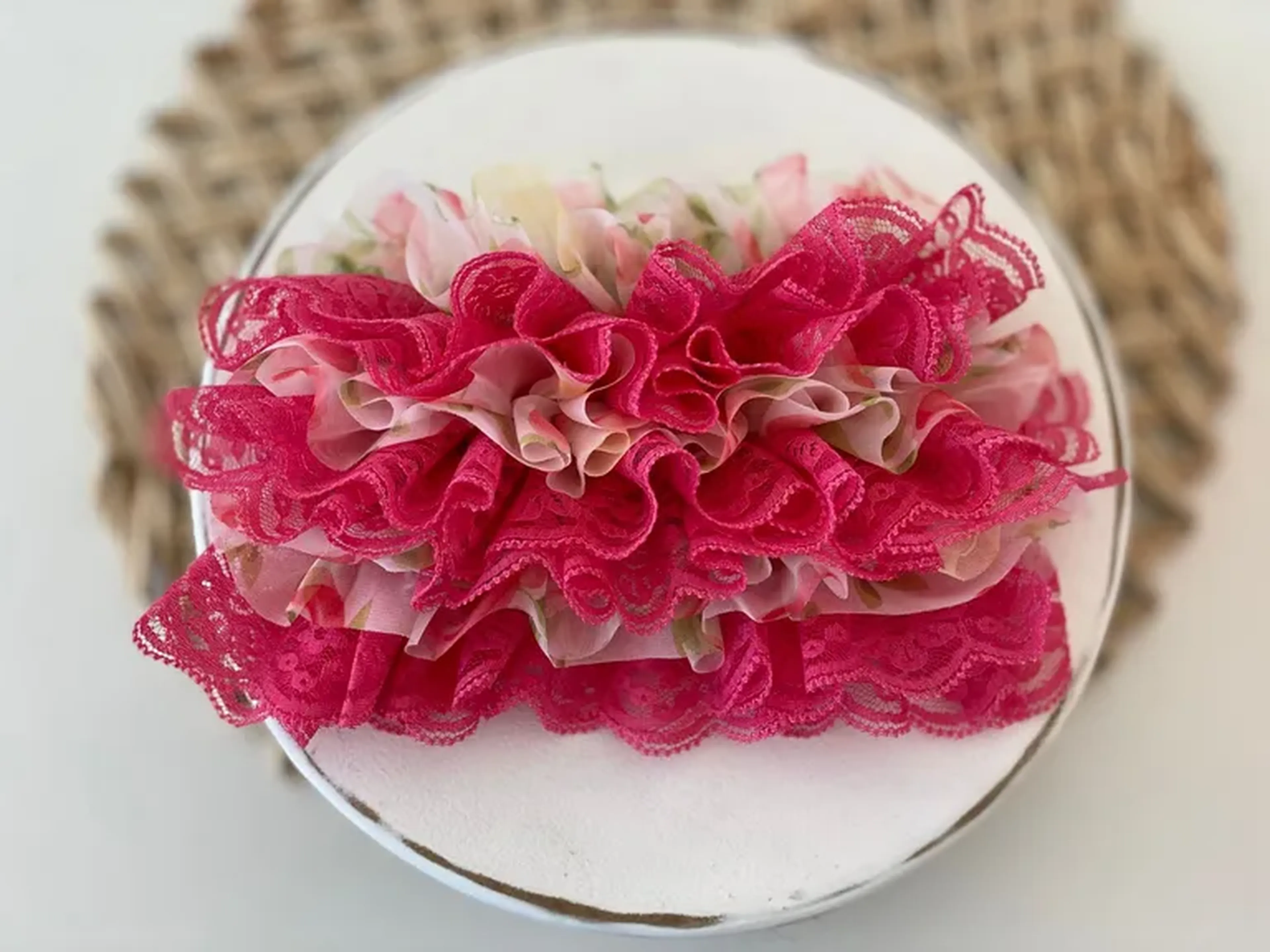 Saia Falsa Pink e Floral imagem