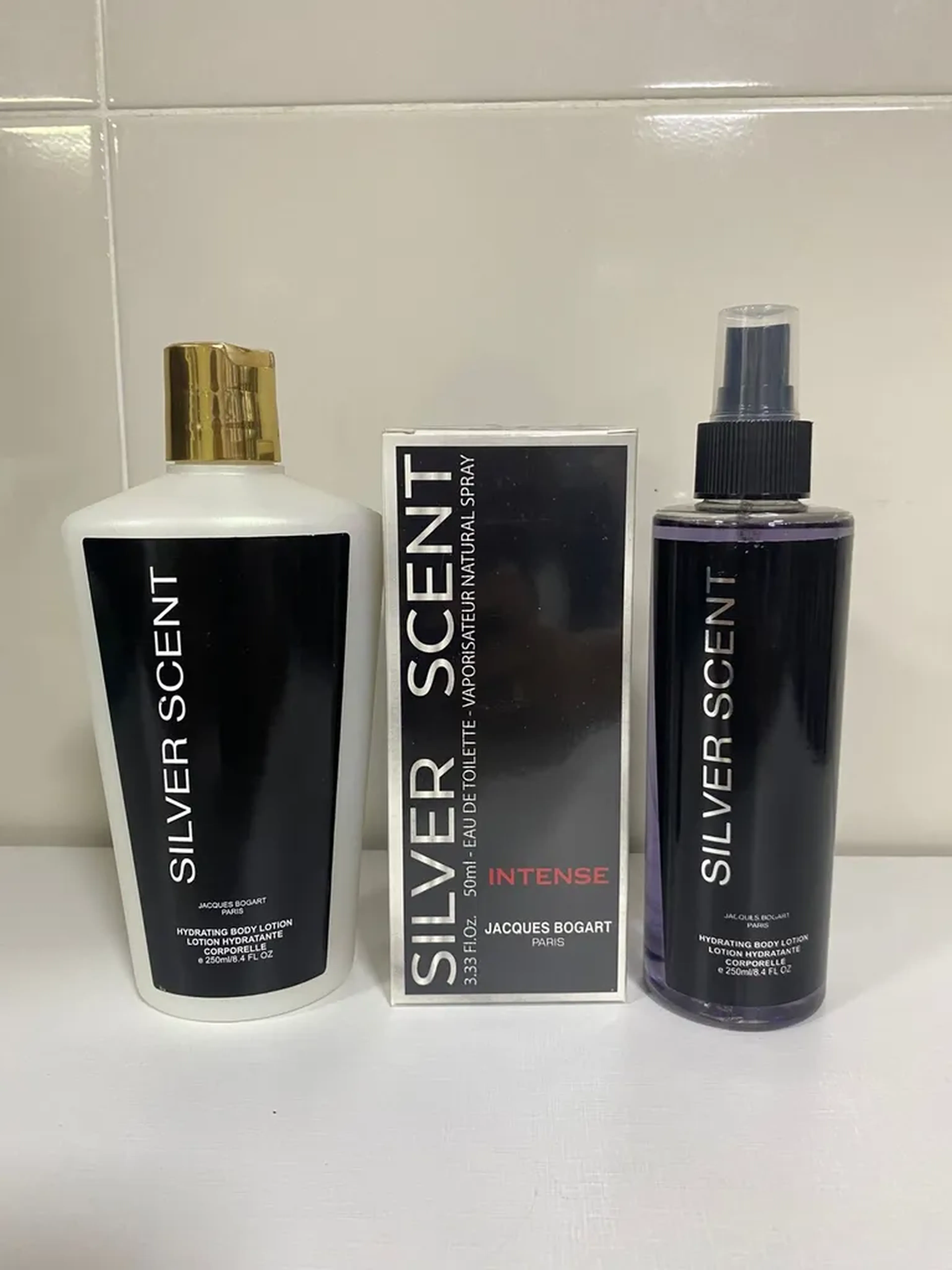 Kit Masculino Silver Scent-Perfume 50ml+Body Splash+Hidratante) imagem