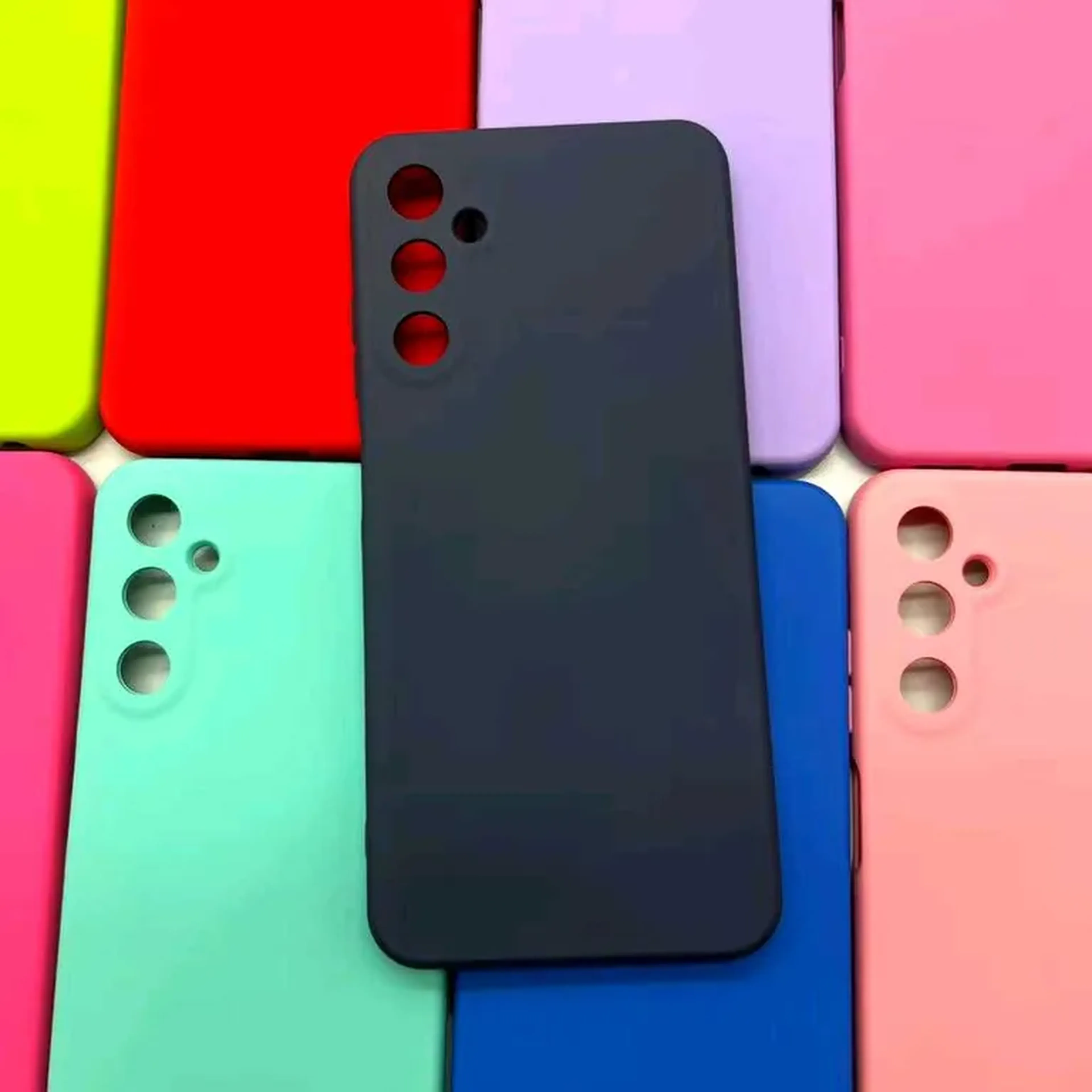 Capinha Para Galaxy A05s, De Silicone Aveludada (PRETA) imagem