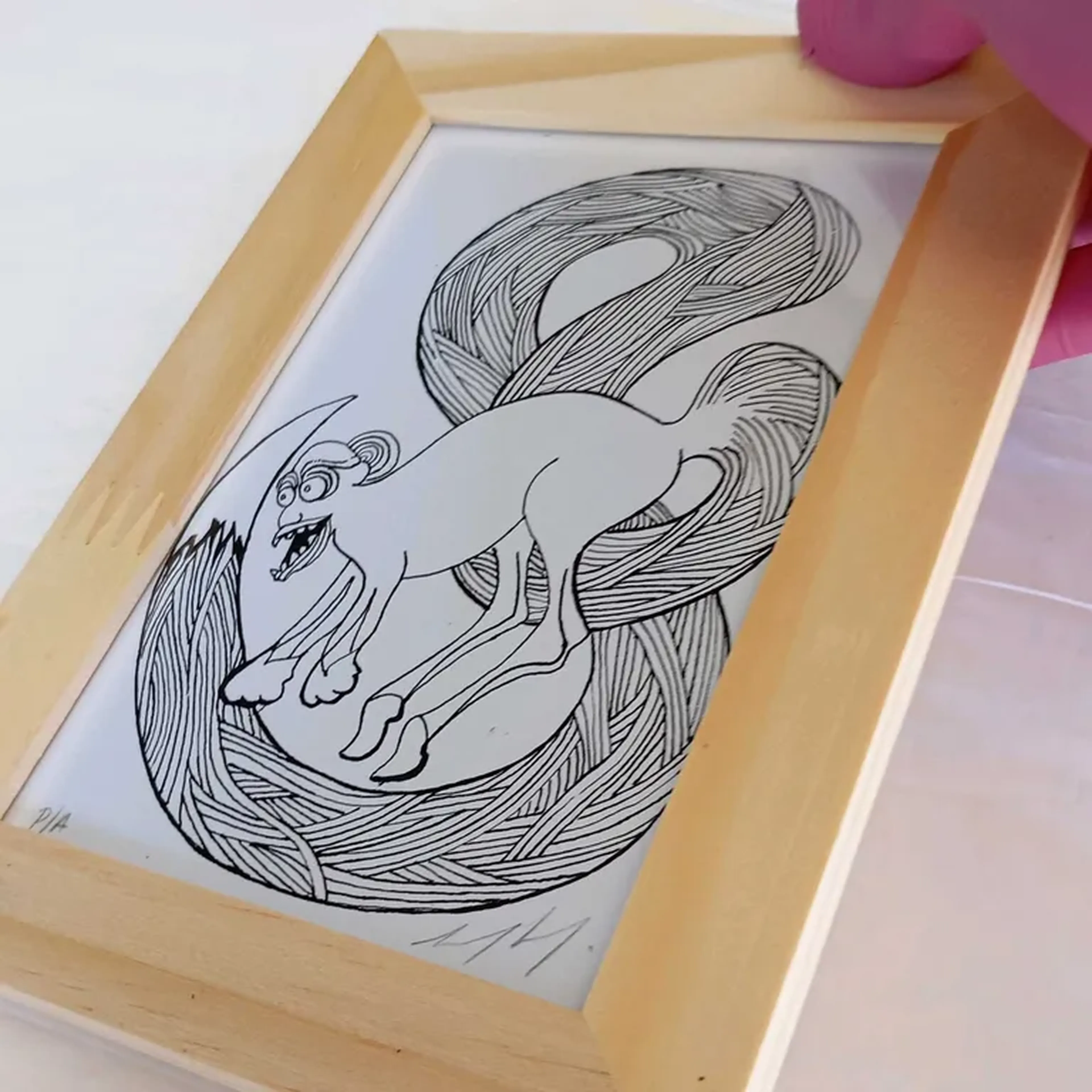 Bestiário Borges - Kafka - 10x15 cm moldura plana imagem