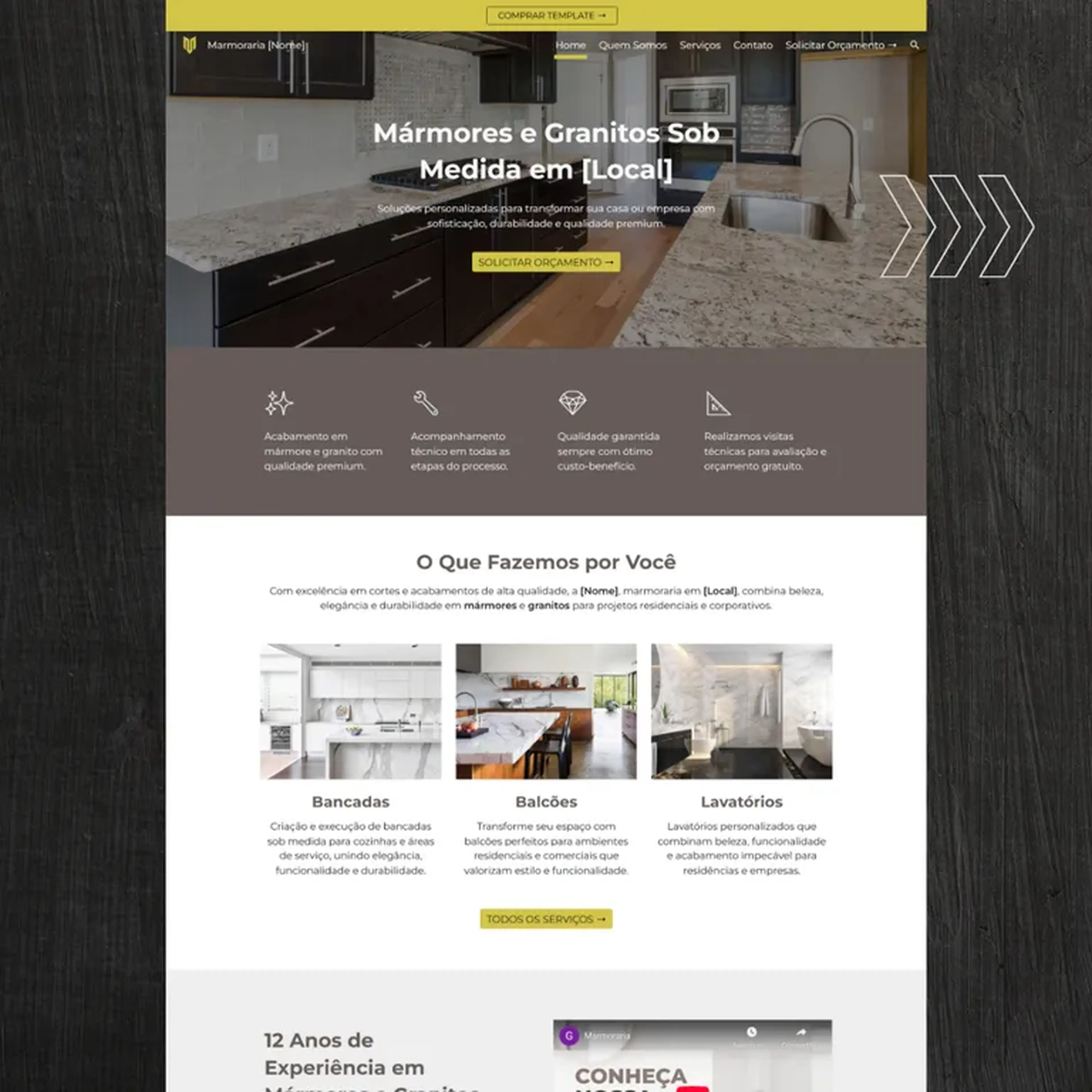 Template MARMORARIA Google Sites imagem