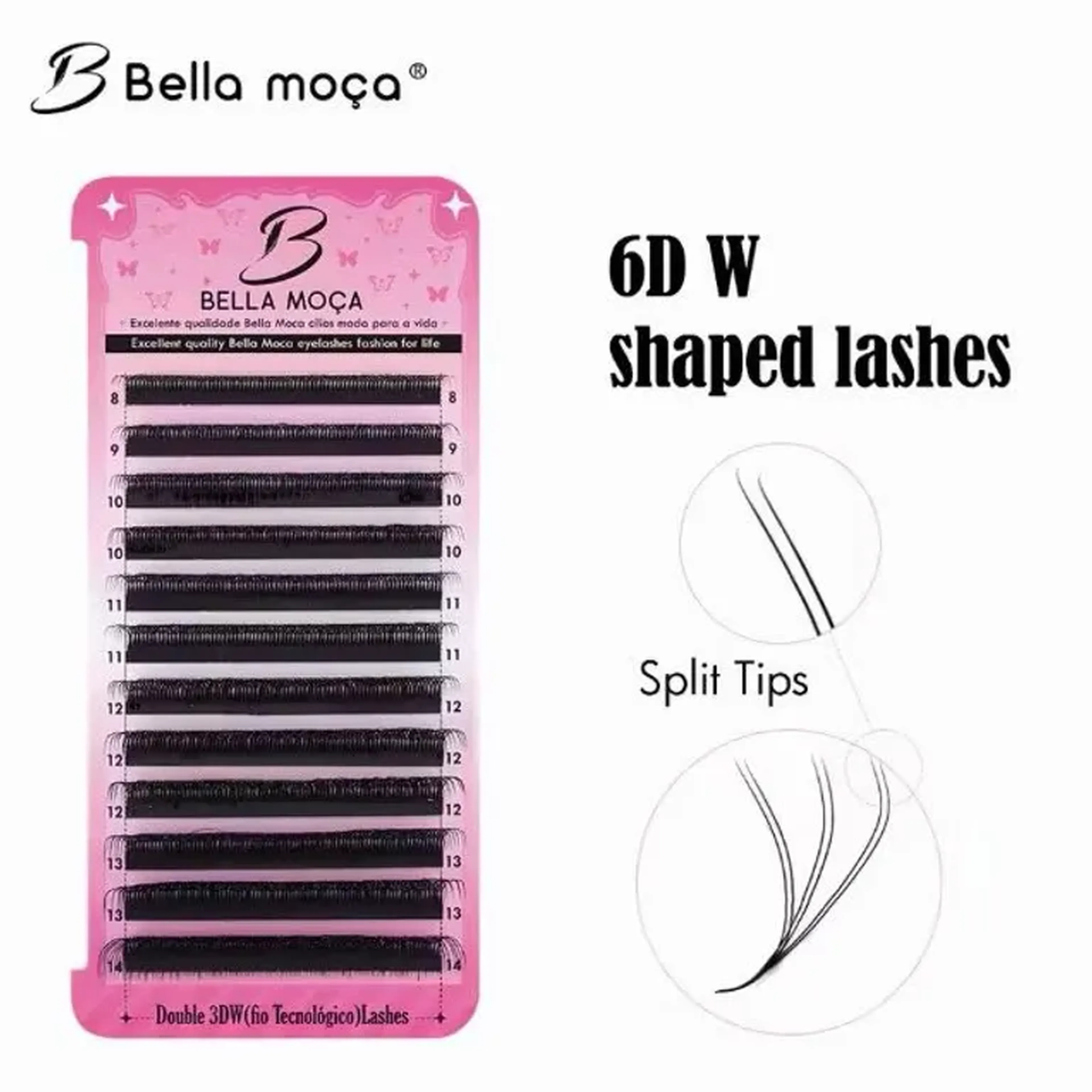 Cilios 6D Bella Moça - 3D Duplo imagem