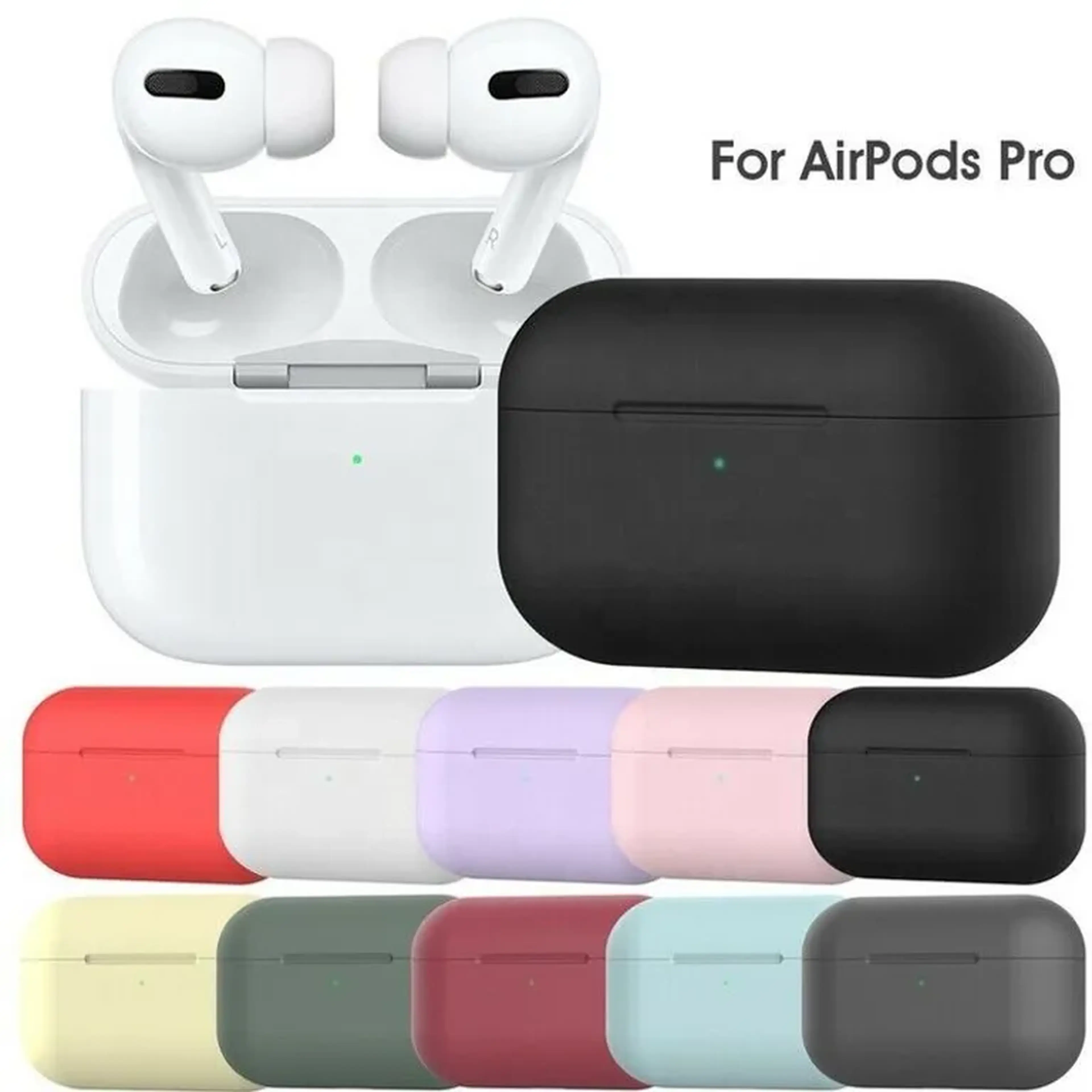 Capa Protetora de Silicone para AirPods Pro - Cores Variadas imagem