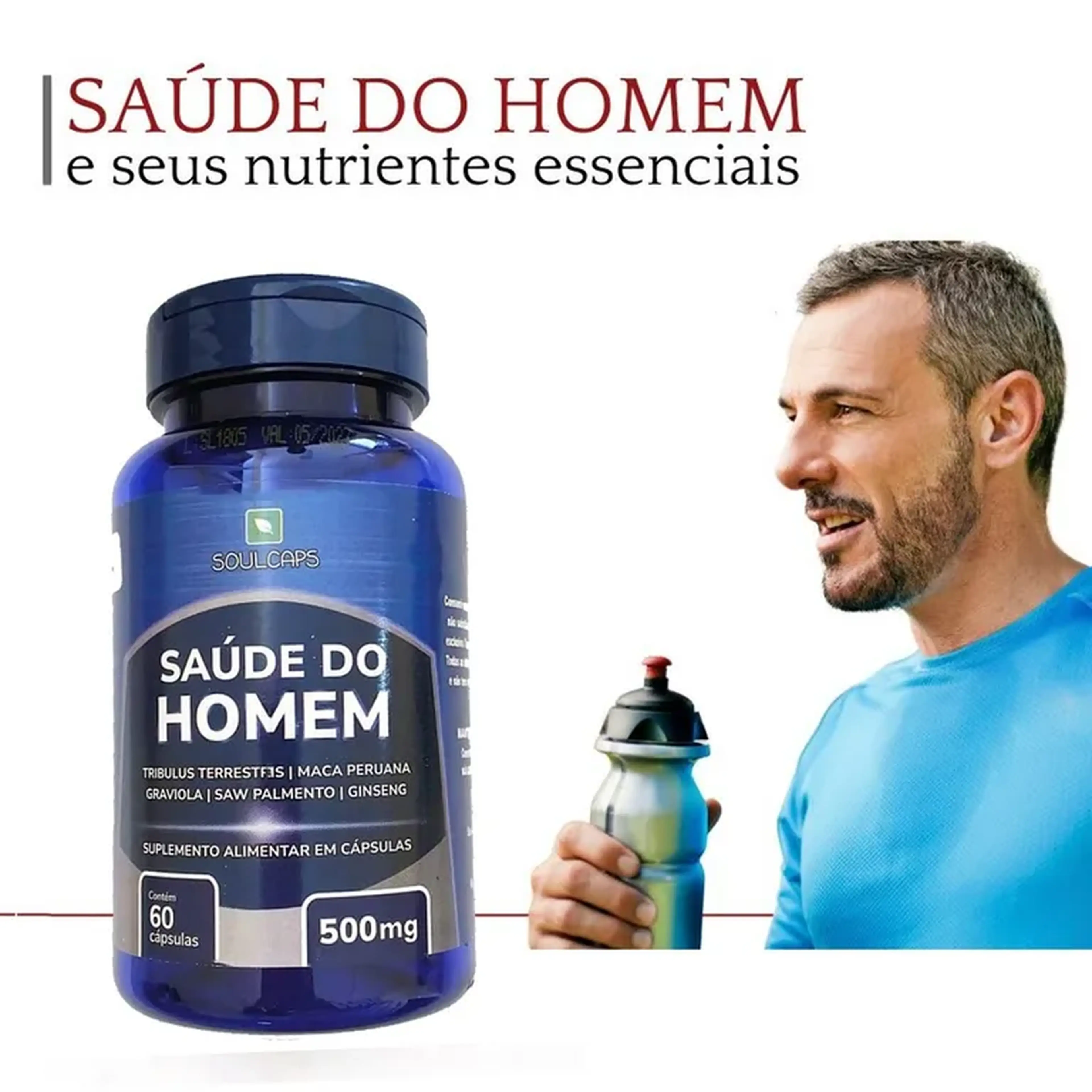 Saúde do homem 60 capsulas 500gr imagem