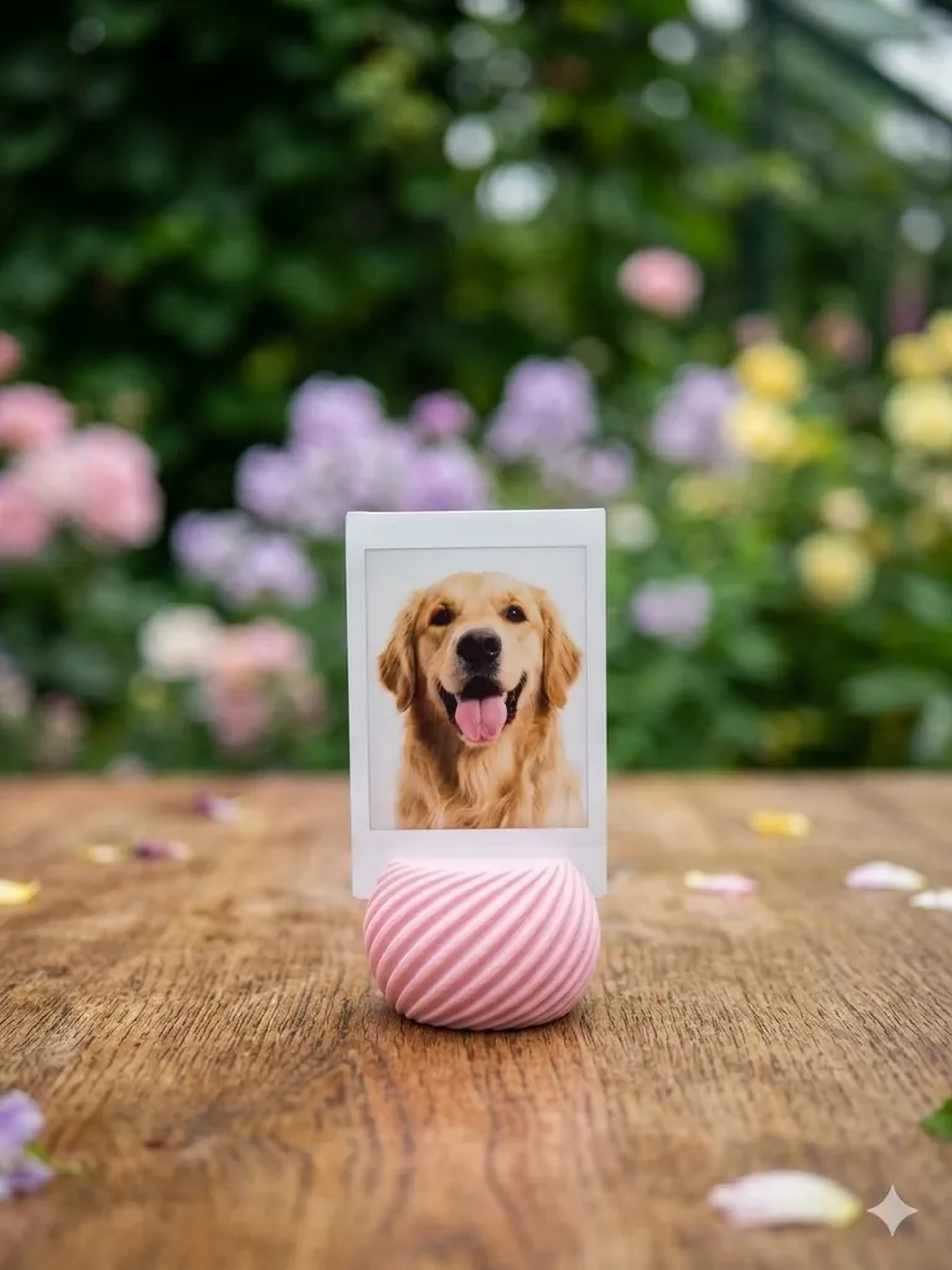 Porta-foto Instax com formato de docinho e textura delicada imagem