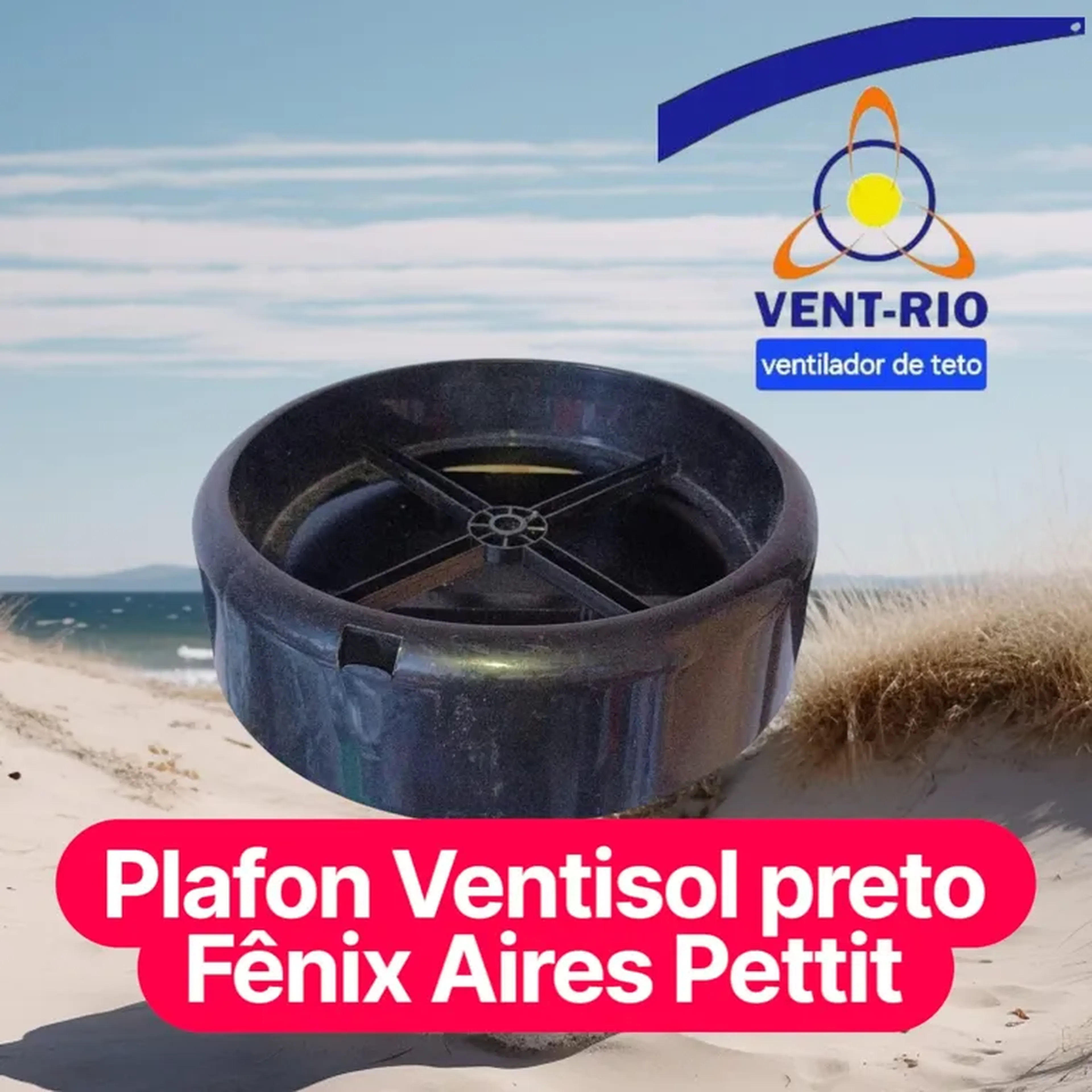 Plafon Ventisol preto fênix Aires Pettit imagem