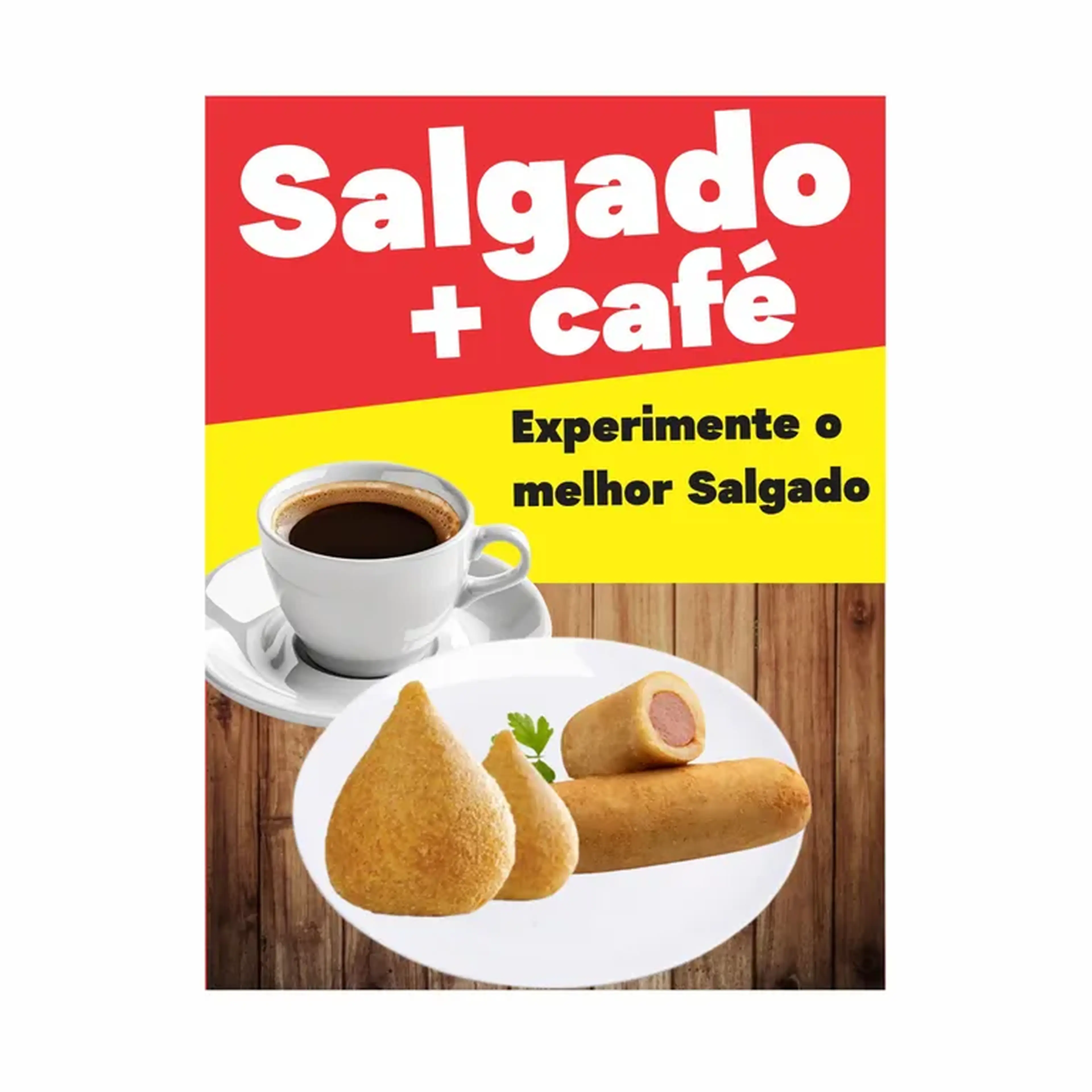 BANNER SALGADO + CAFÉ 60 X80 imagem