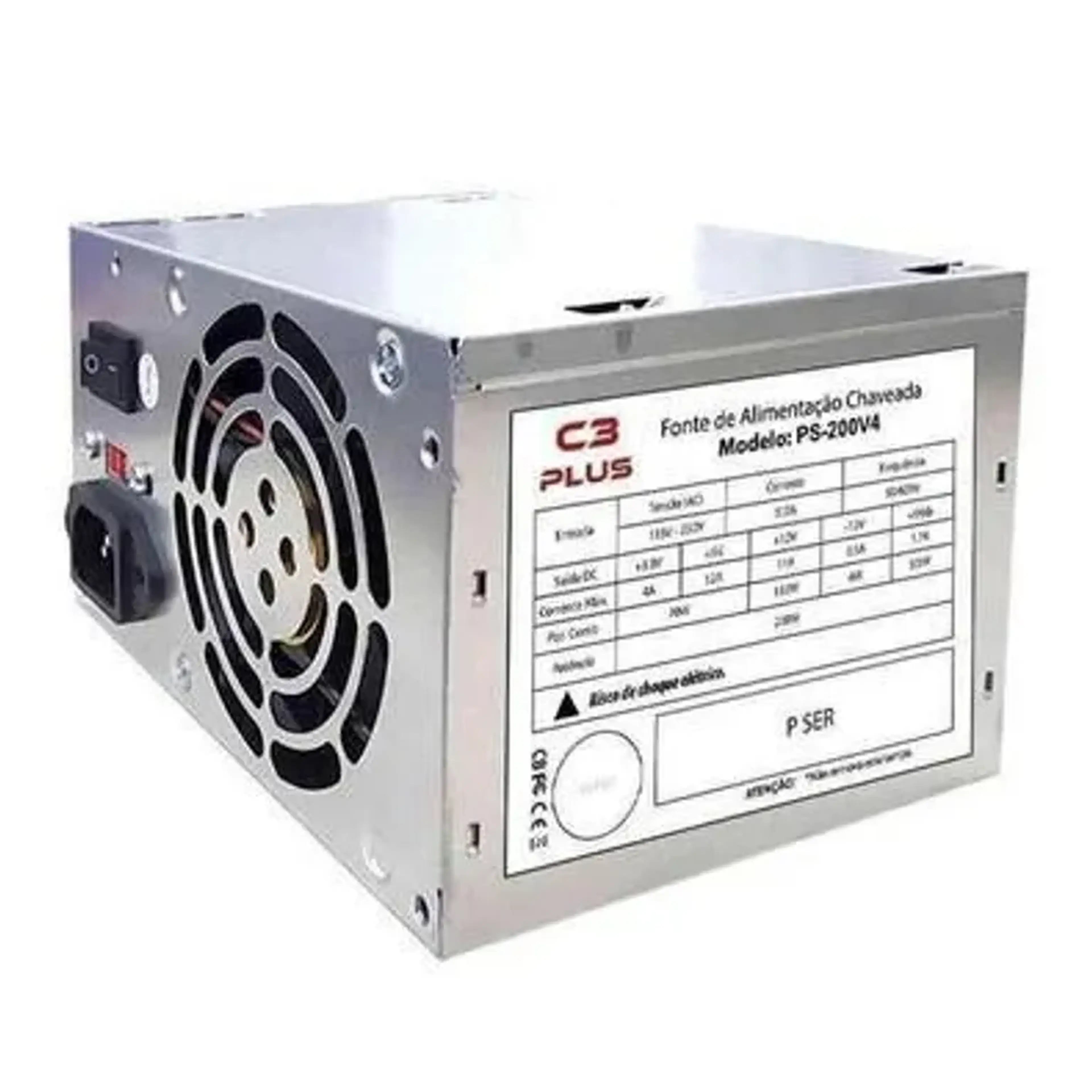 Fonte C3Tech ATX, 200W, Sem Cabo, PS-200V3 imagem