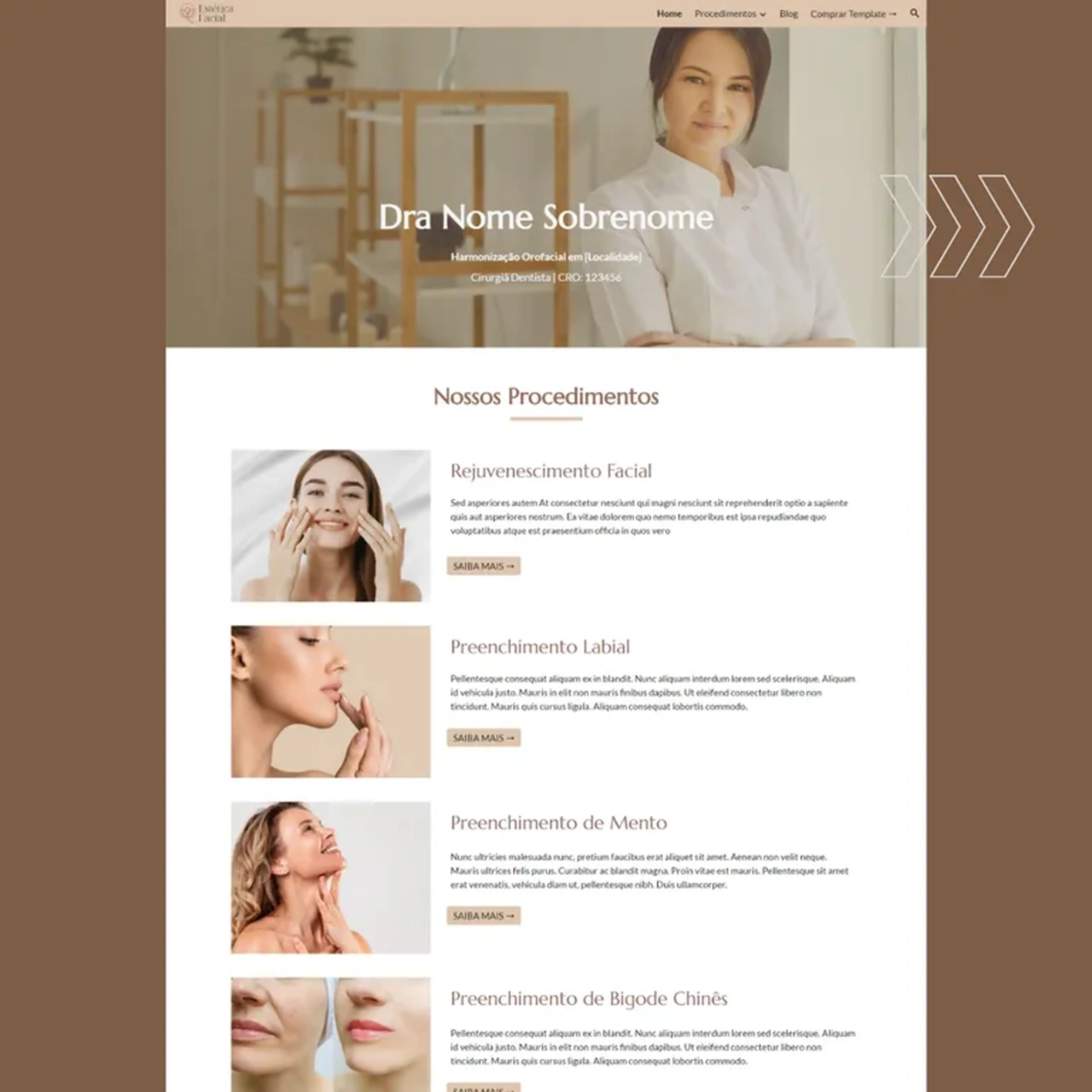 Template ESTÉTICA Google Sites imagem