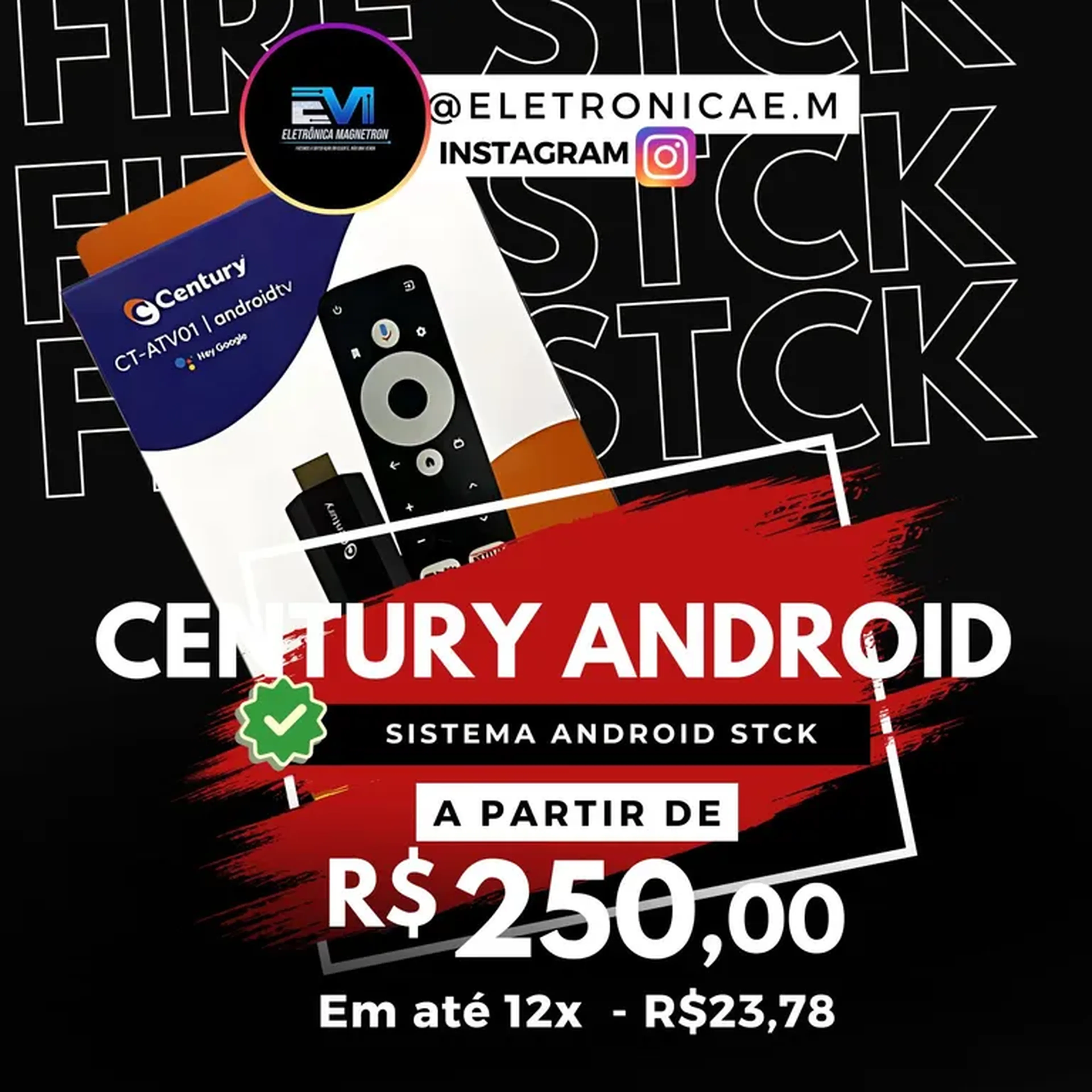 CENTURY FIRE STCK CT-ATV01 - ANDROIDTV imagem