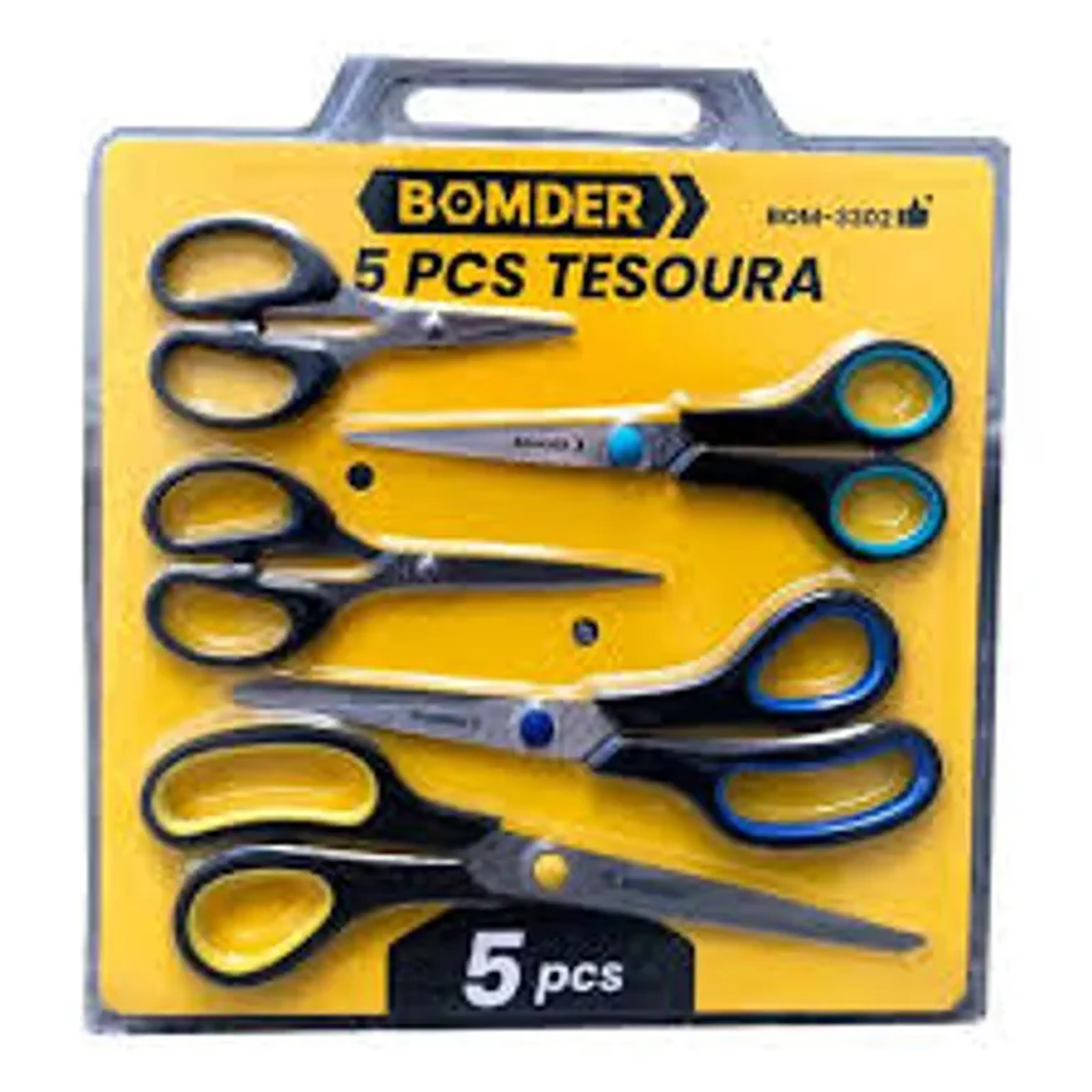 Kit 5 Tesoura Lamina De Aço Inoxidável Resistente BOM-3302 imagem