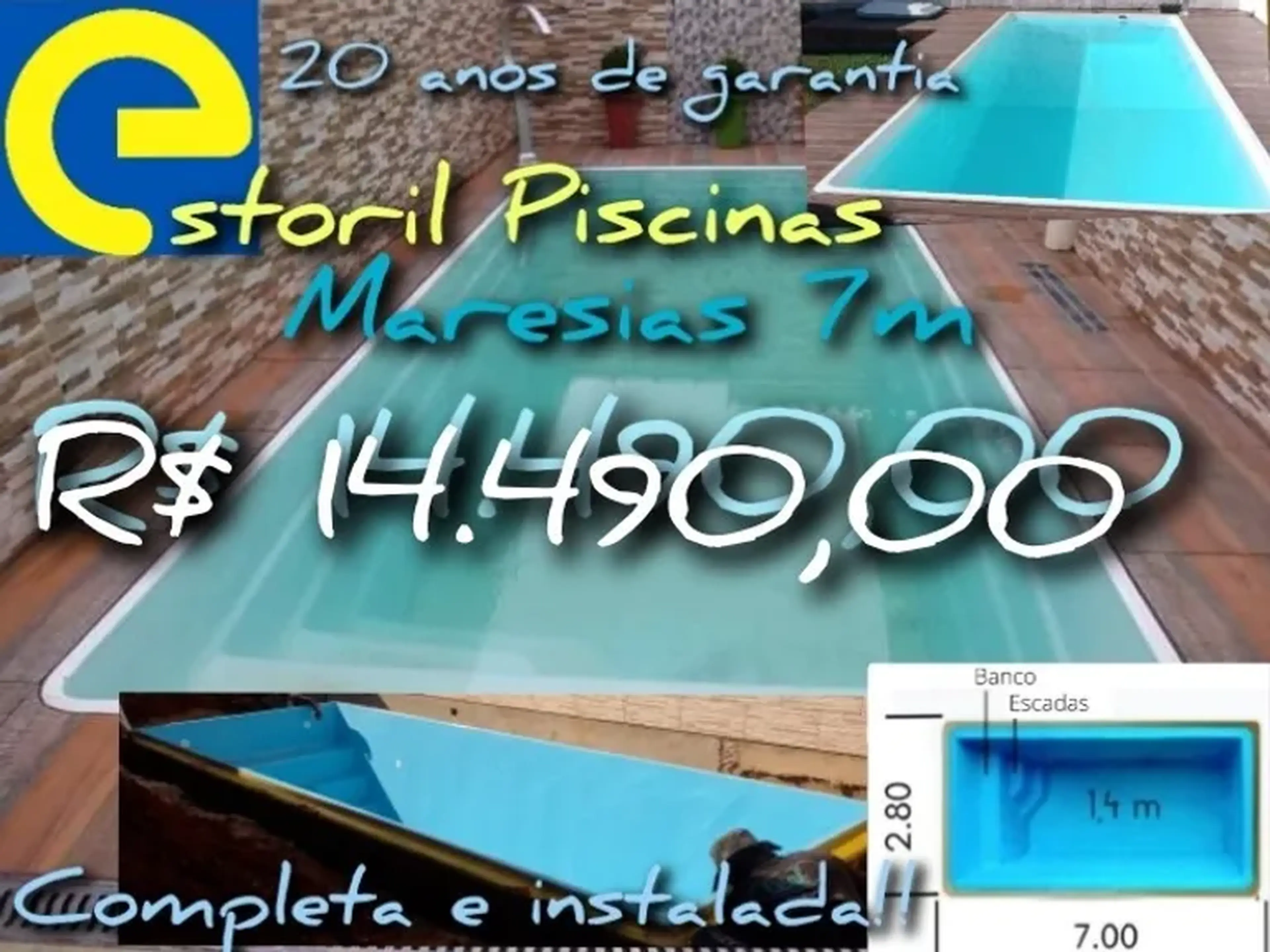 Piscina linha Maresias 7m imagem