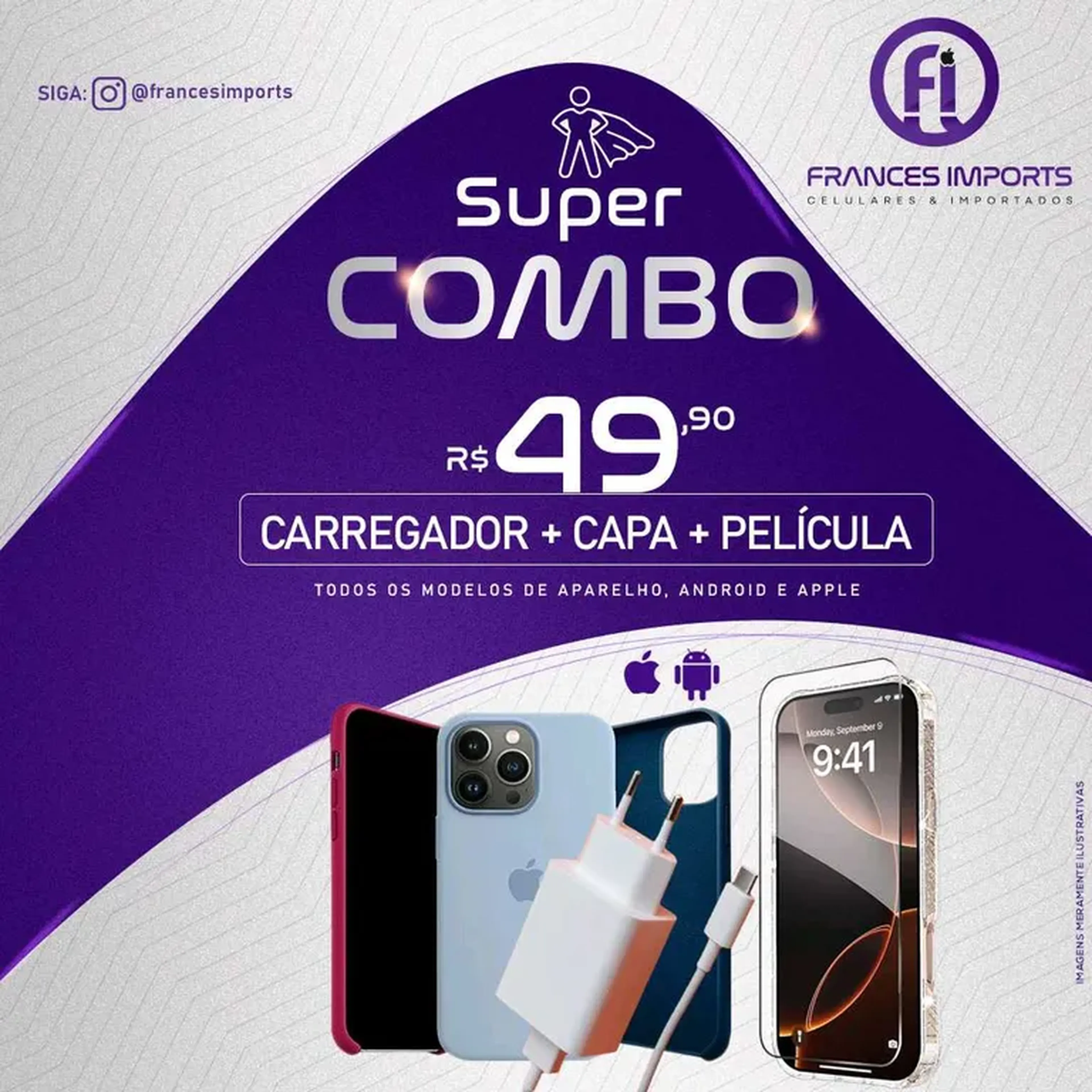 Carregador, capa e película imagem