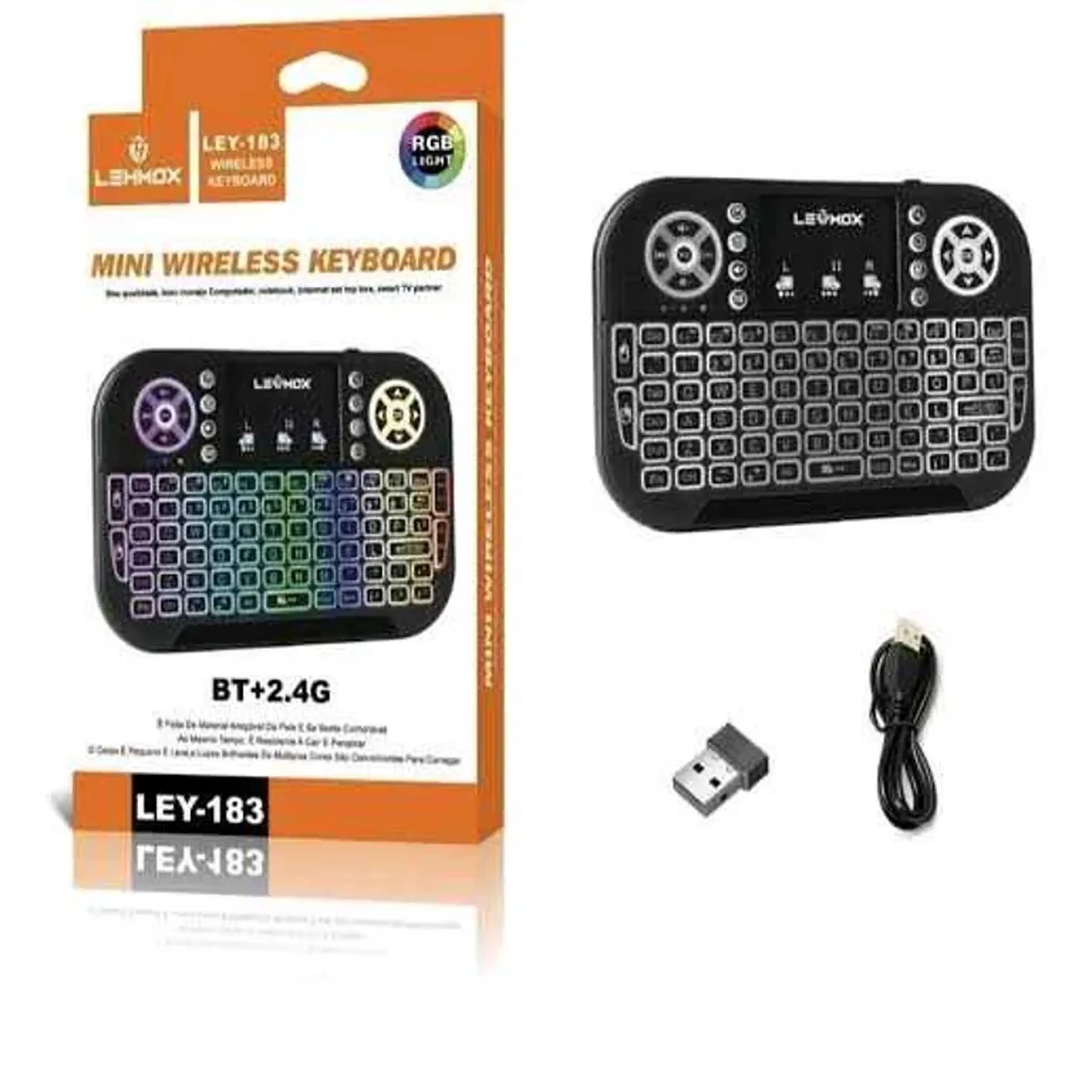 Mini Teclado Luminoso Com Bluethoot E Wifi Ref. Ley-182 imagem