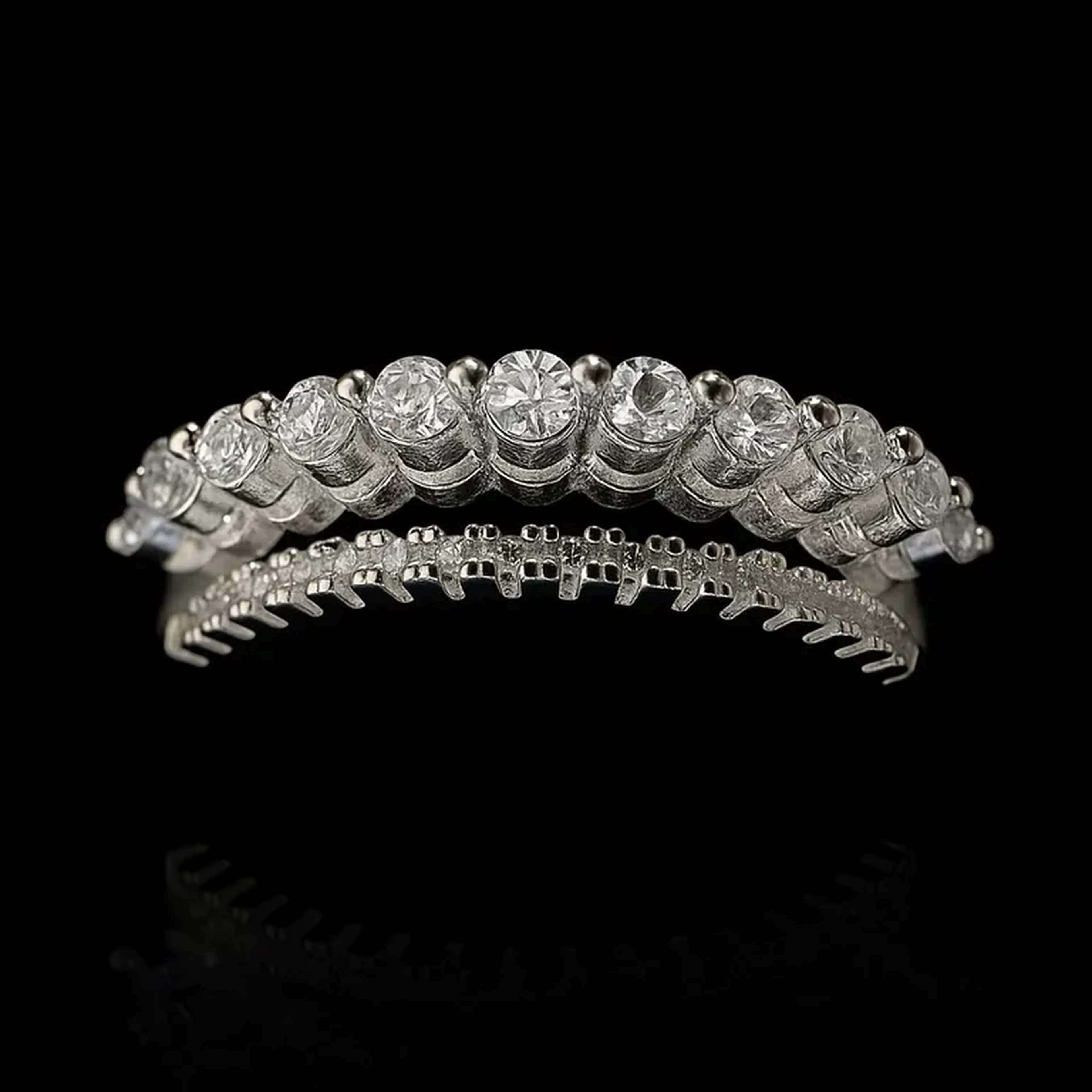 Anel Classic Celest Duplo Zirconia imagem