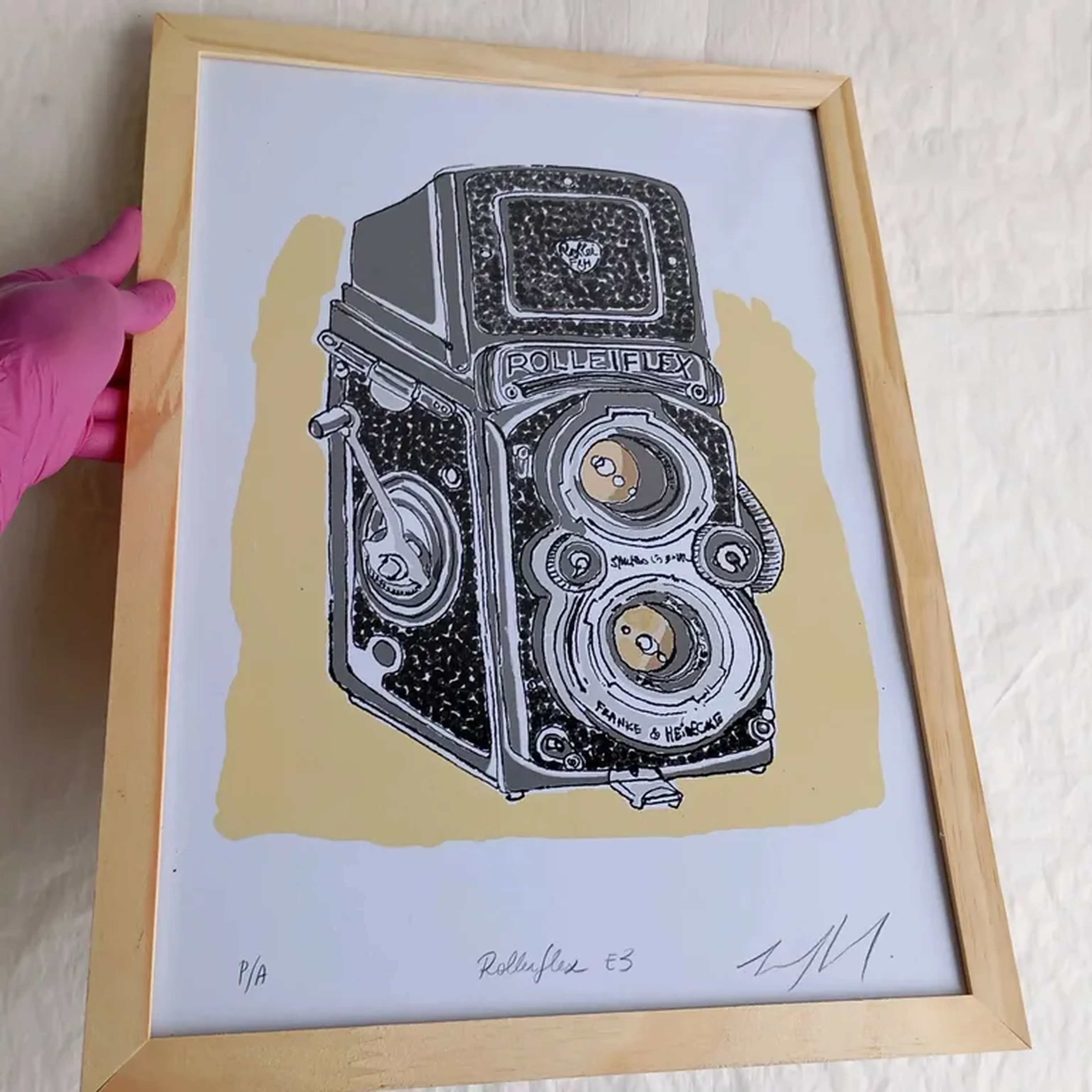 We Love Cameras - Rolleiflex E3 - 30x42 cm moldura plana imagem