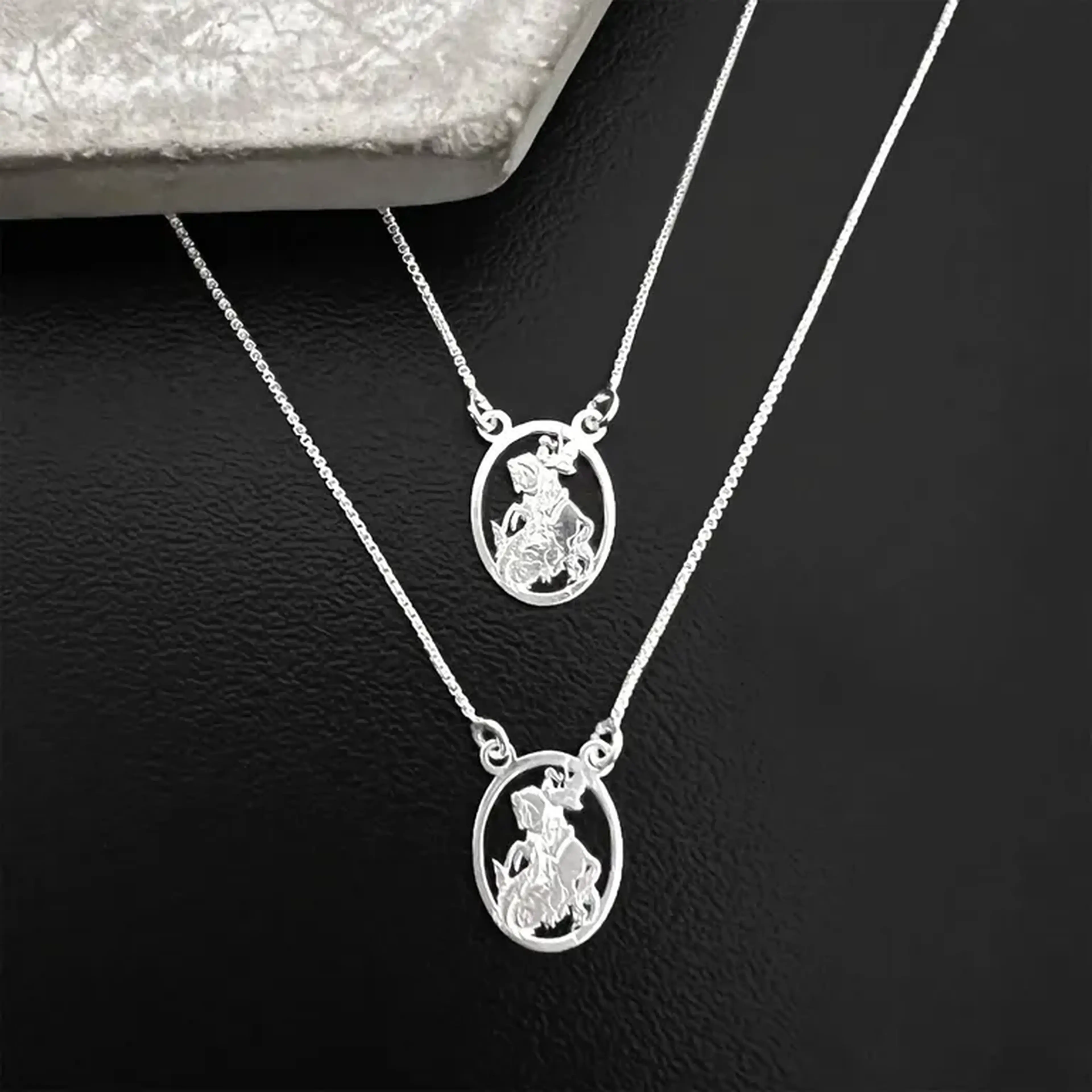 Escapulário Medalha São Jorge 1mm imagem