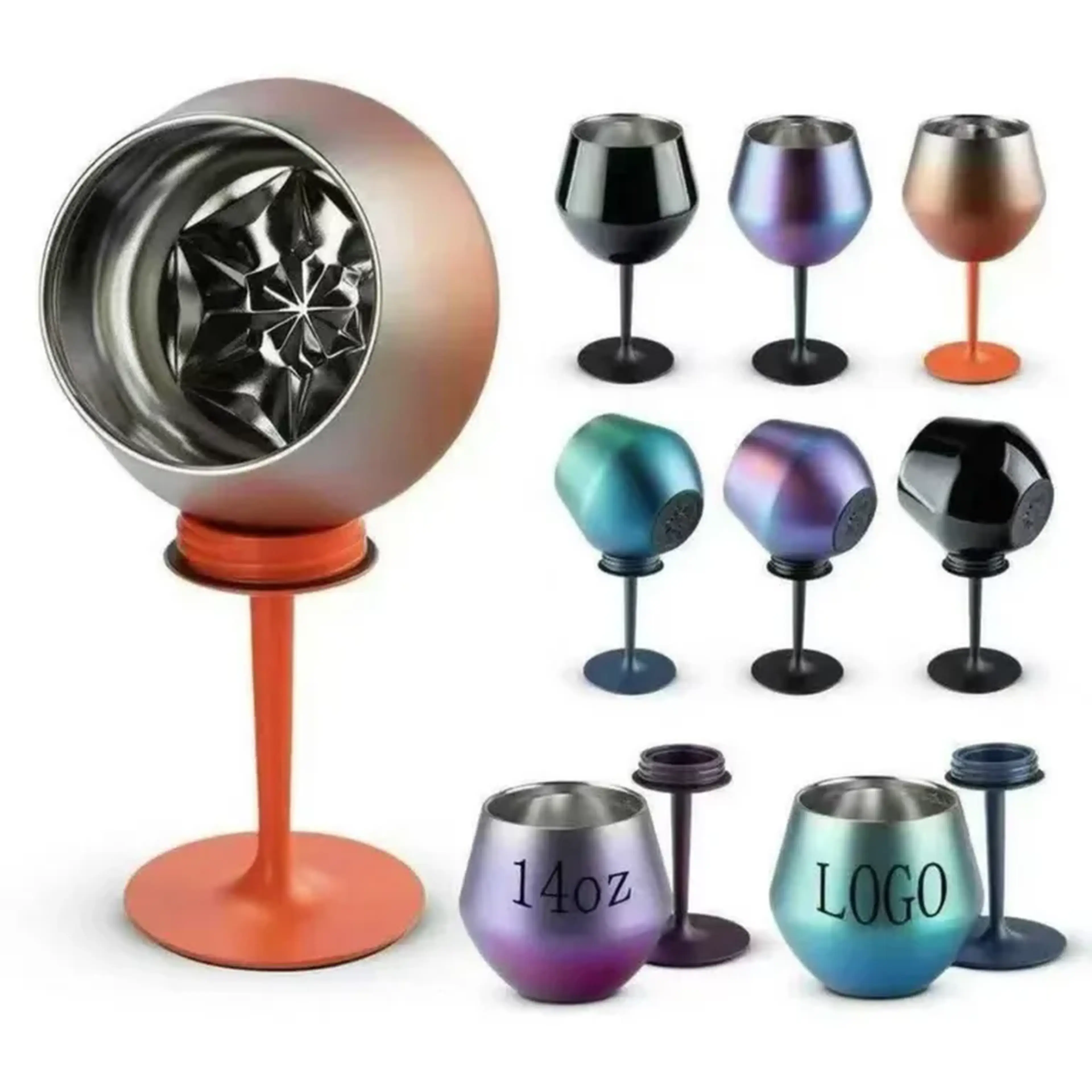 Copo De Coquetel 2 Em 1 , Vinho Removível Forma De U , Isolament imagem