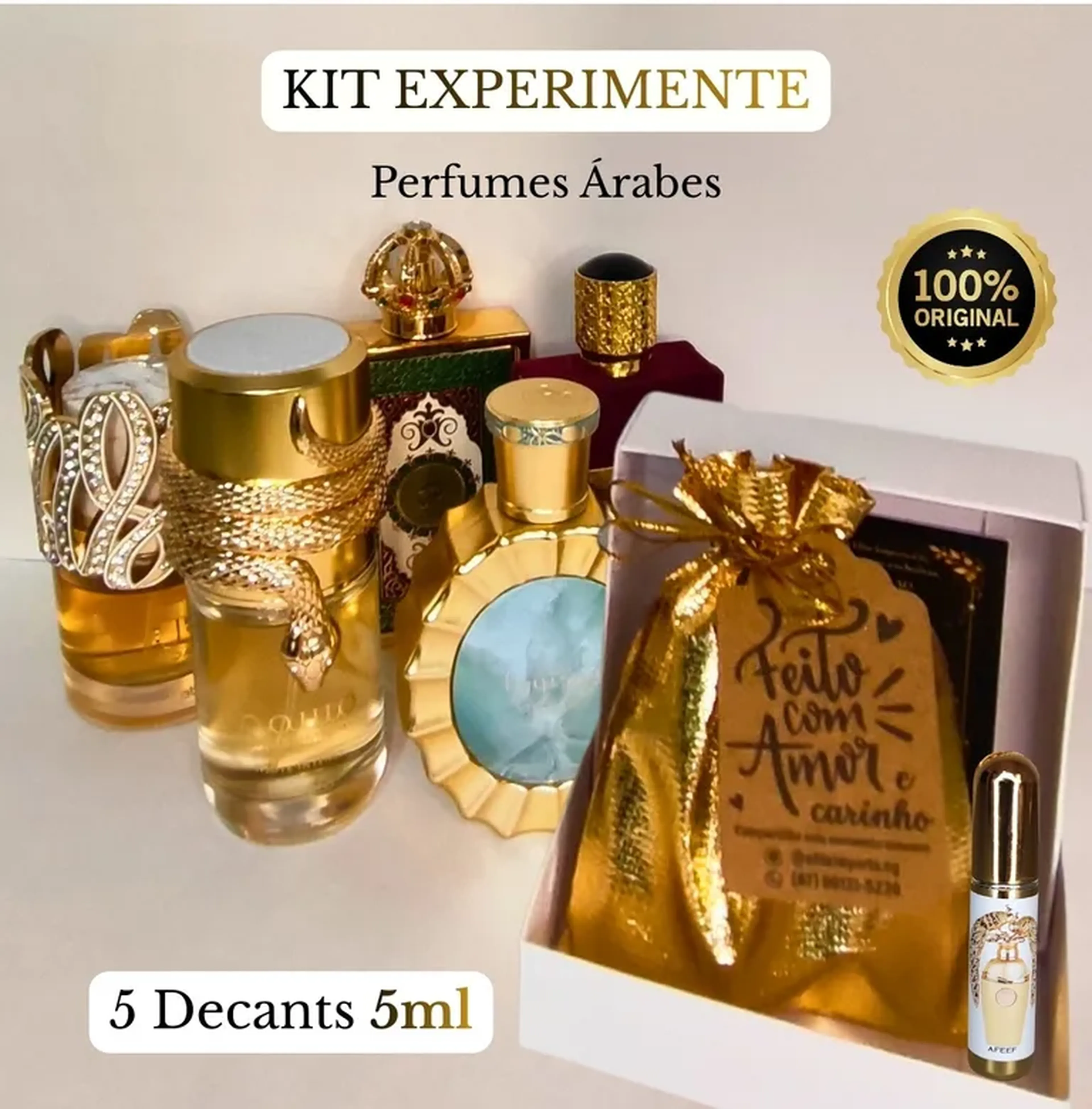 Kit Experimente Perfumes Árabes Femininos – 5 Decants 5ml imagem