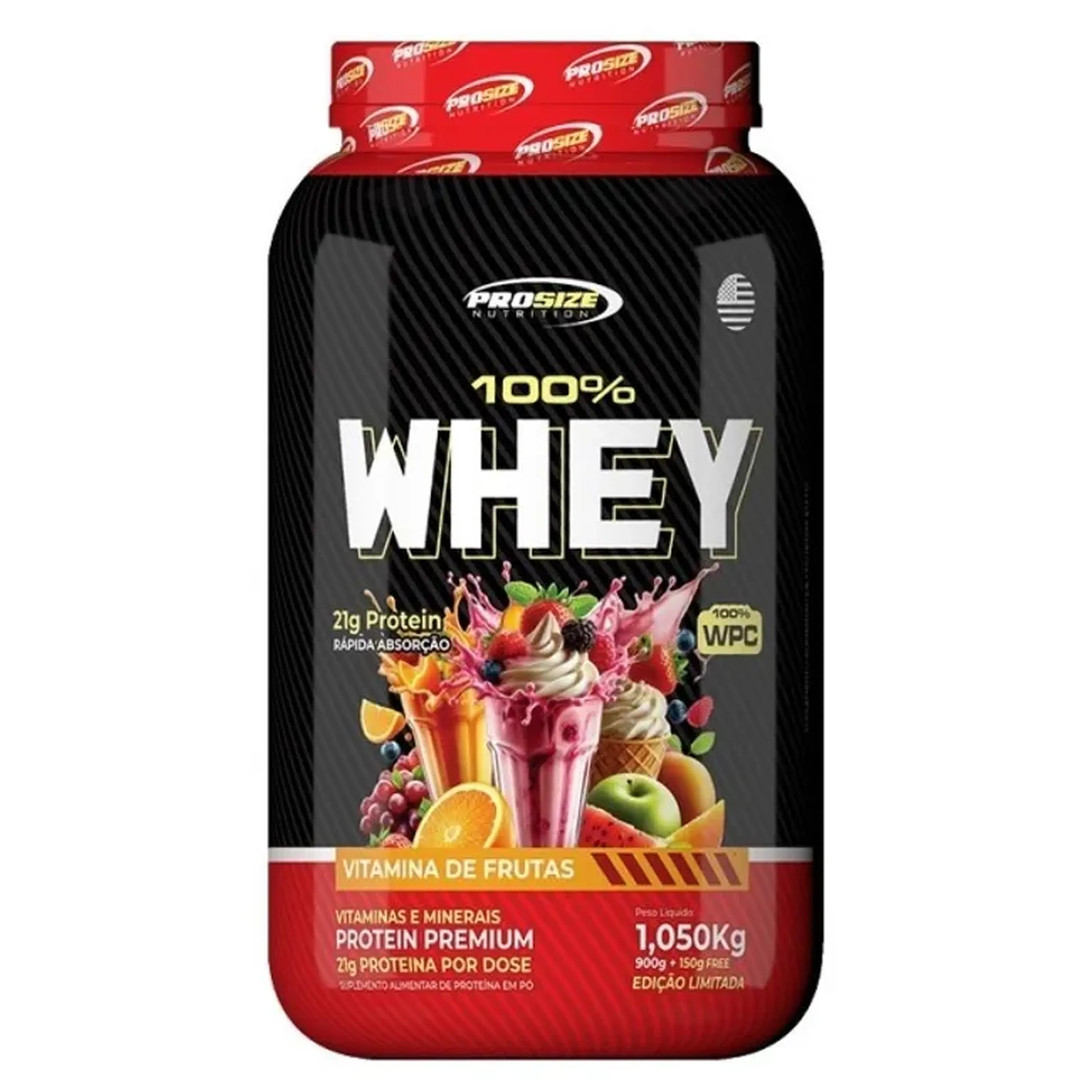 100% Whey 1.050kg - Pro Size Nutrition imagem