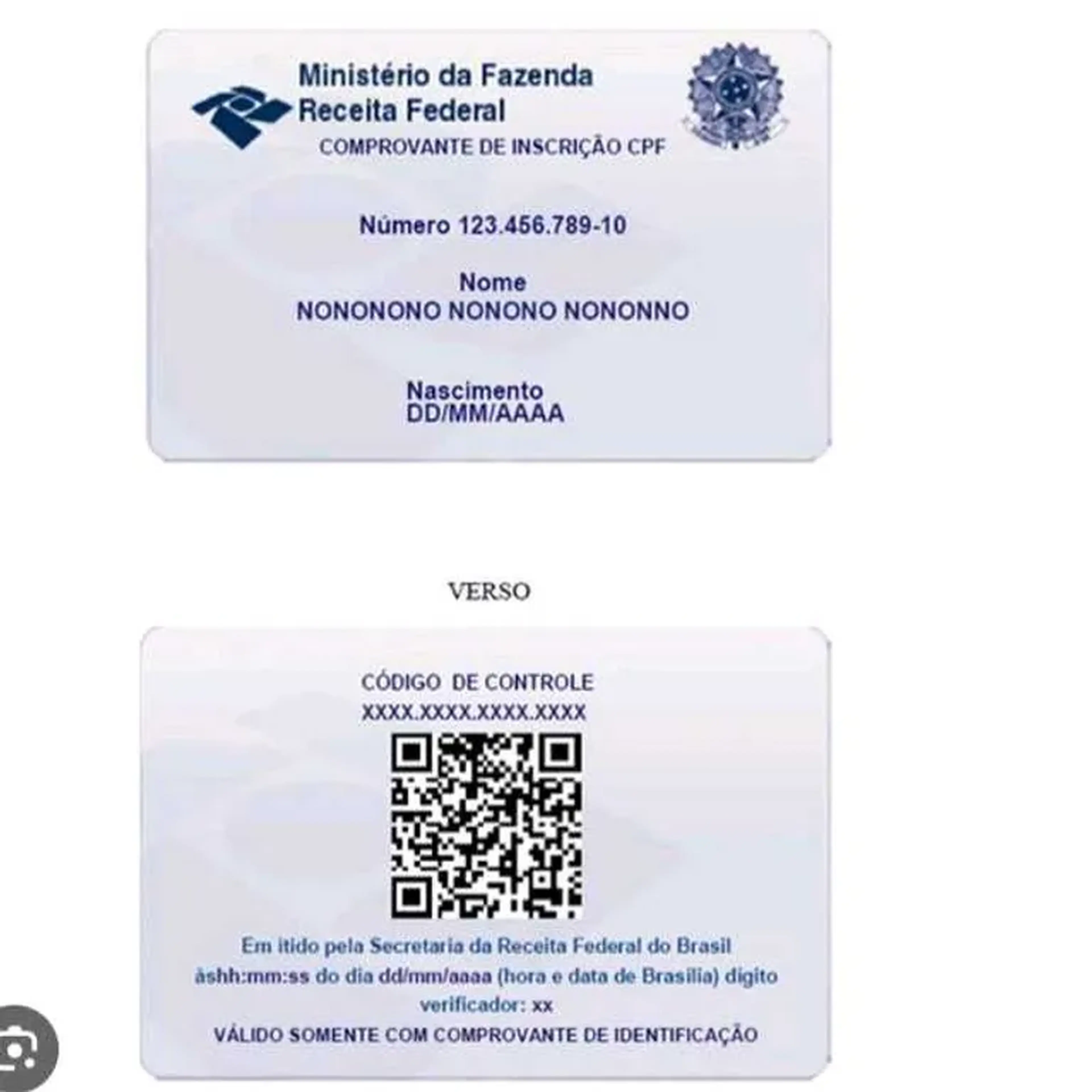 segunda via e plastificação adulto cpf imagem