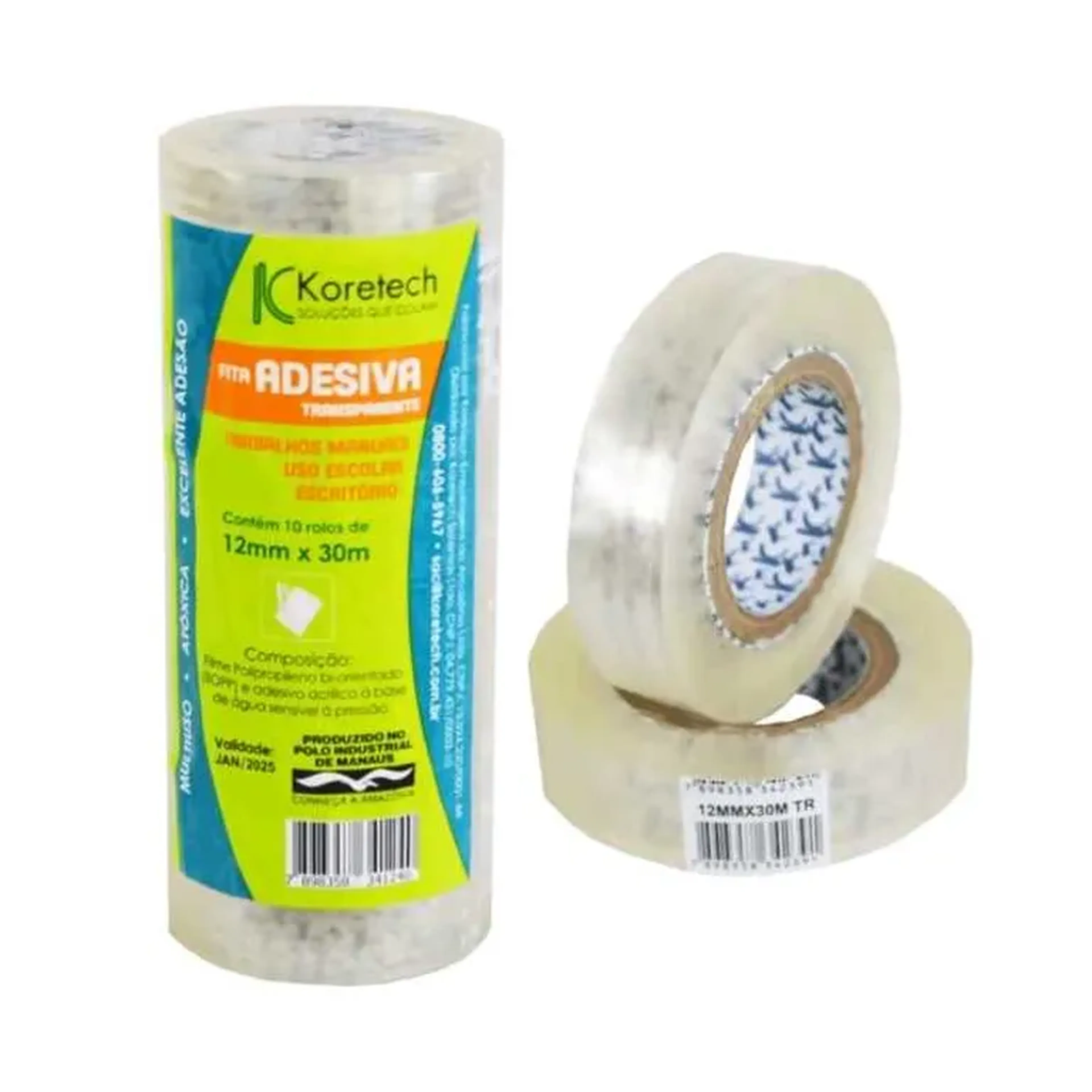 FITA ADESIVA KORETECH 12mmx30m unidade imagem