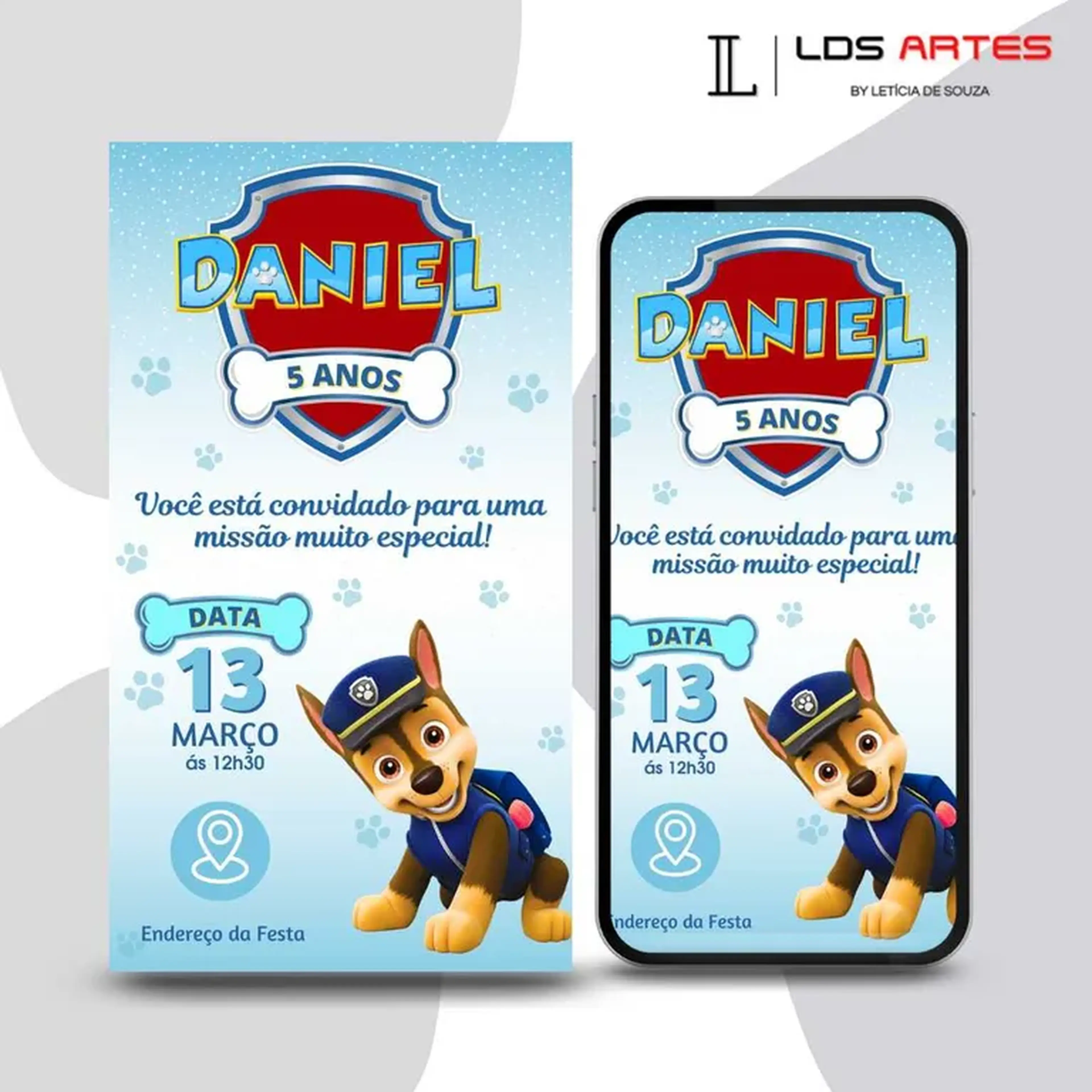 Convite Digital - Patrulha Canina imagem