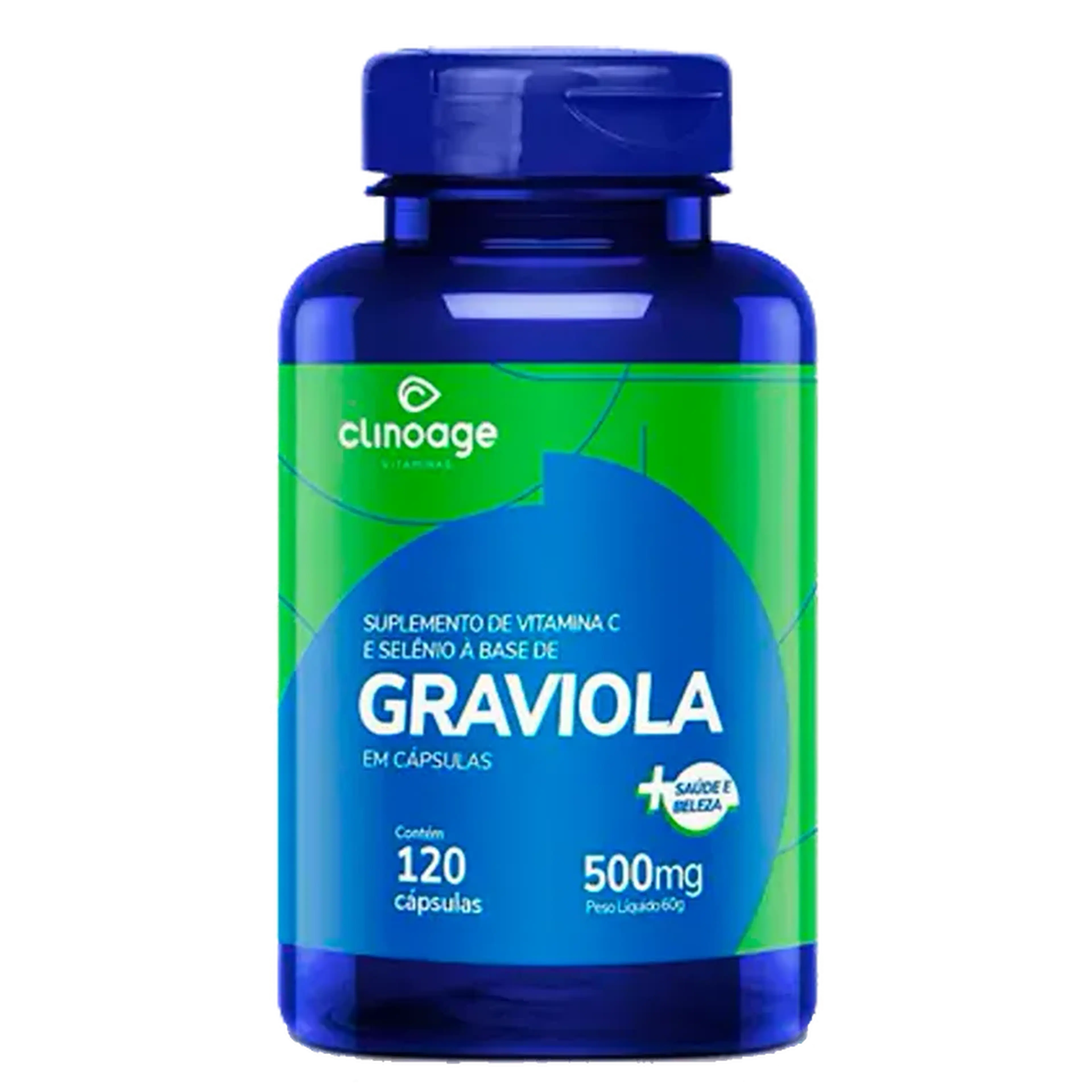 Graviola 500mg 120caps Clinoage energia-força-sistema Imune imagem
