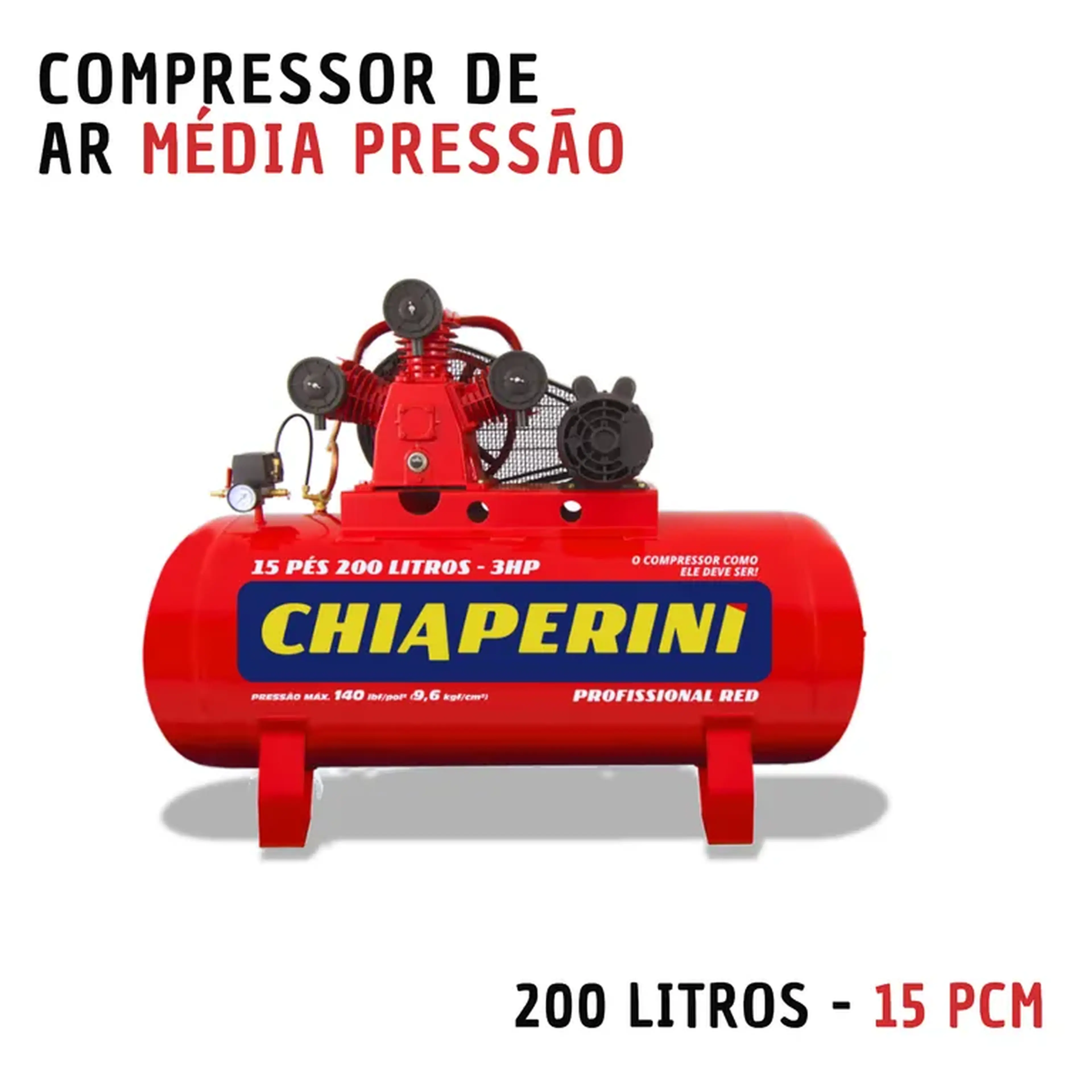 Compressor De Ar Média Pressão 200 Litros (15 Pcm) imagem