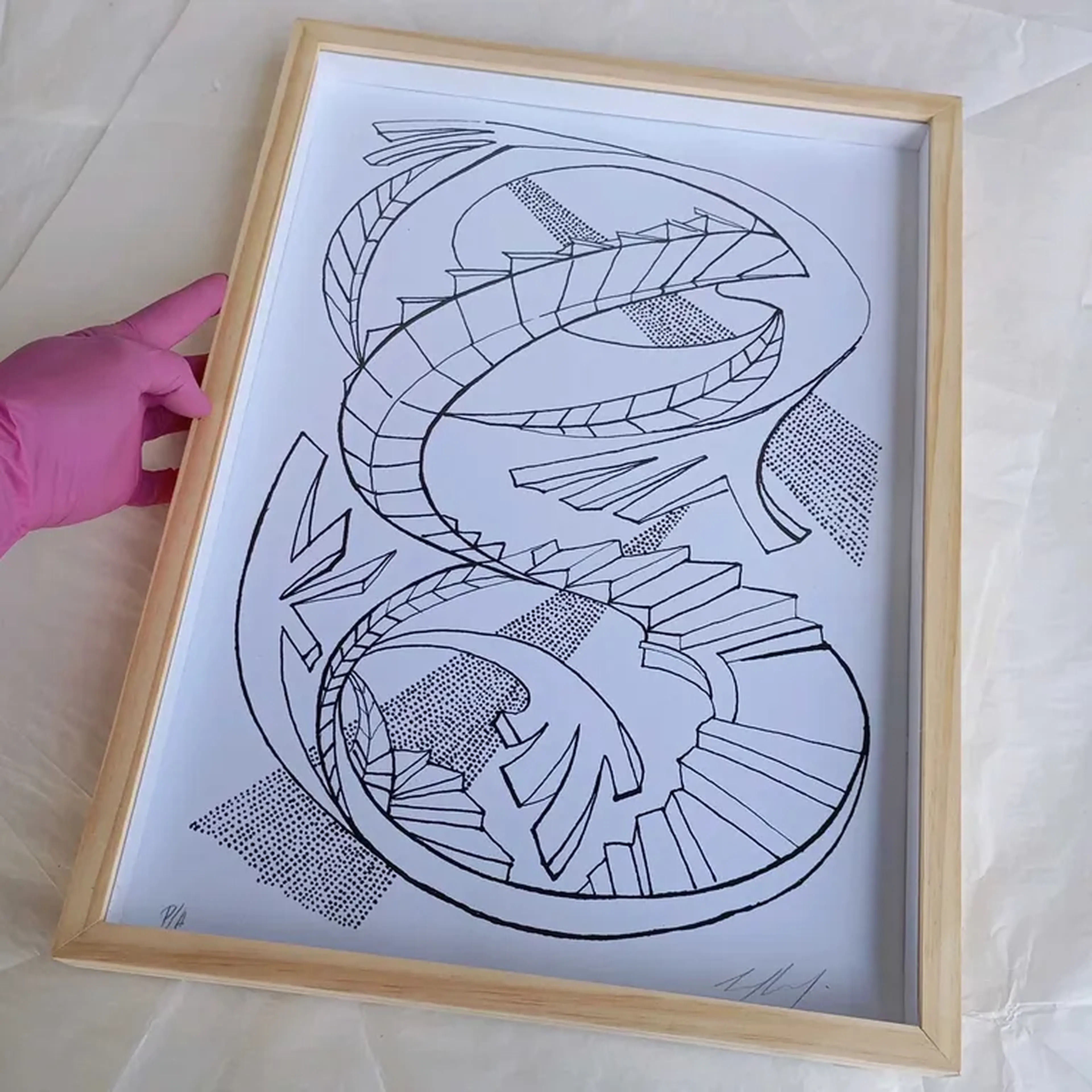 Bestiário Borges - A Bao a Qu - 30 x 42 cm moldura alta imagem