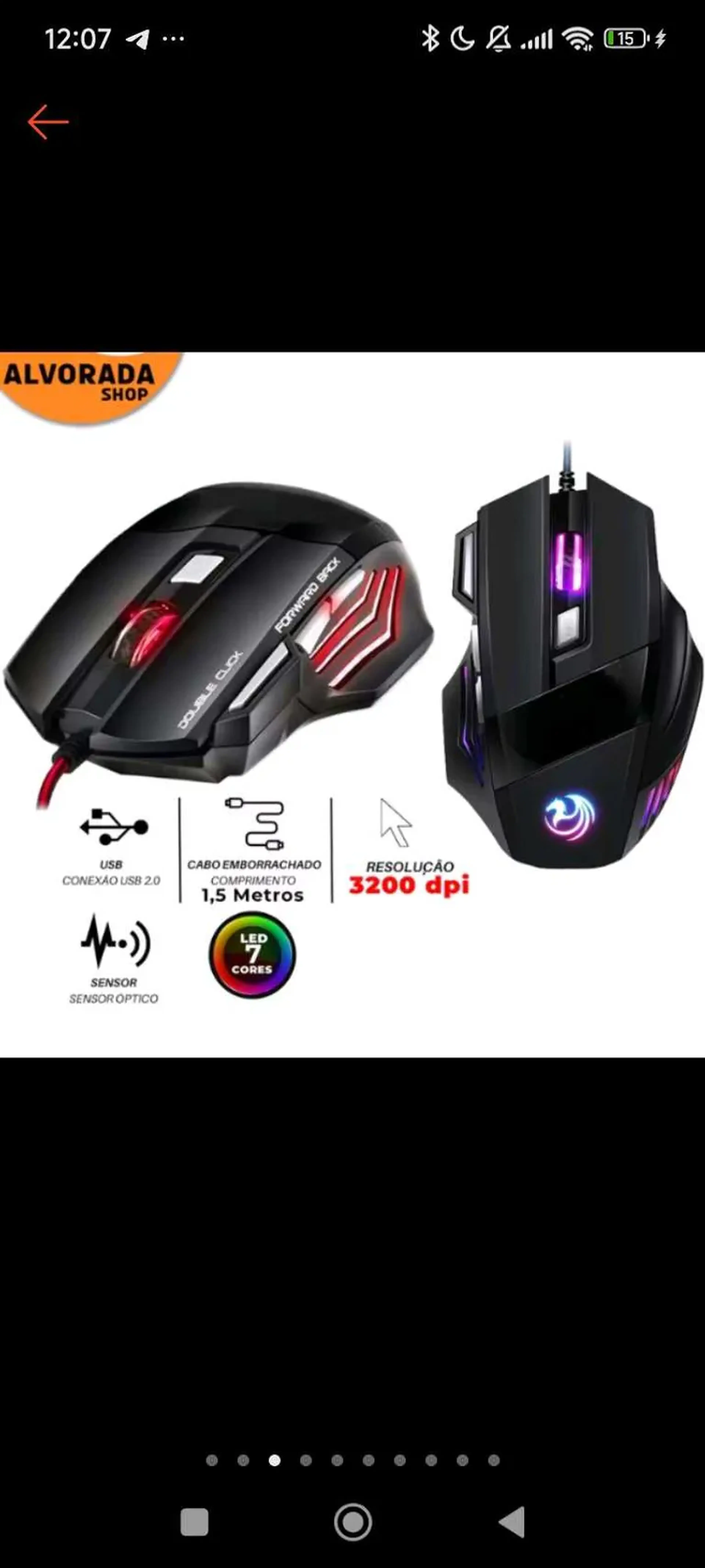 Mouse Óptico com LED imagem