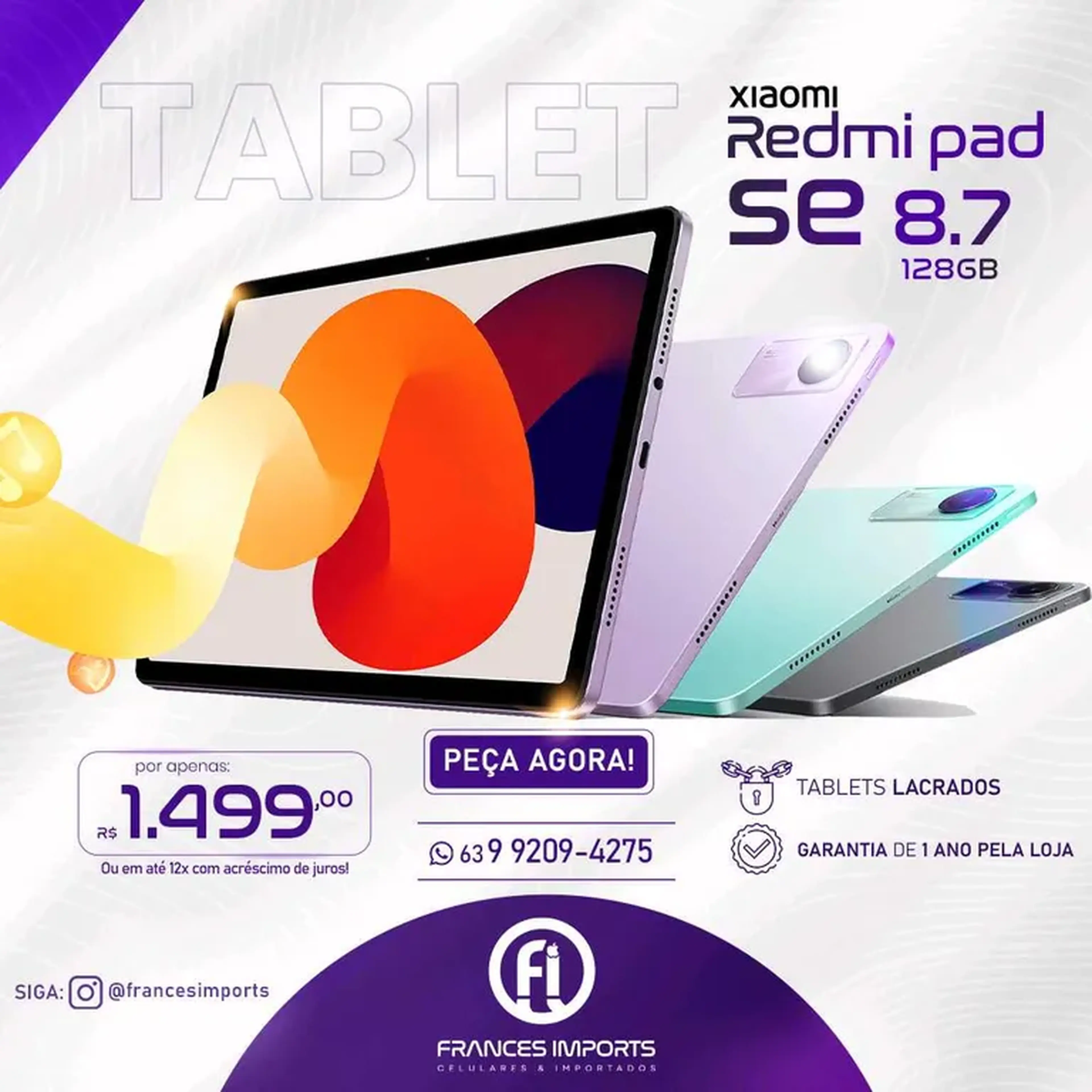 Tablet Redmi PAD 128GB imagem