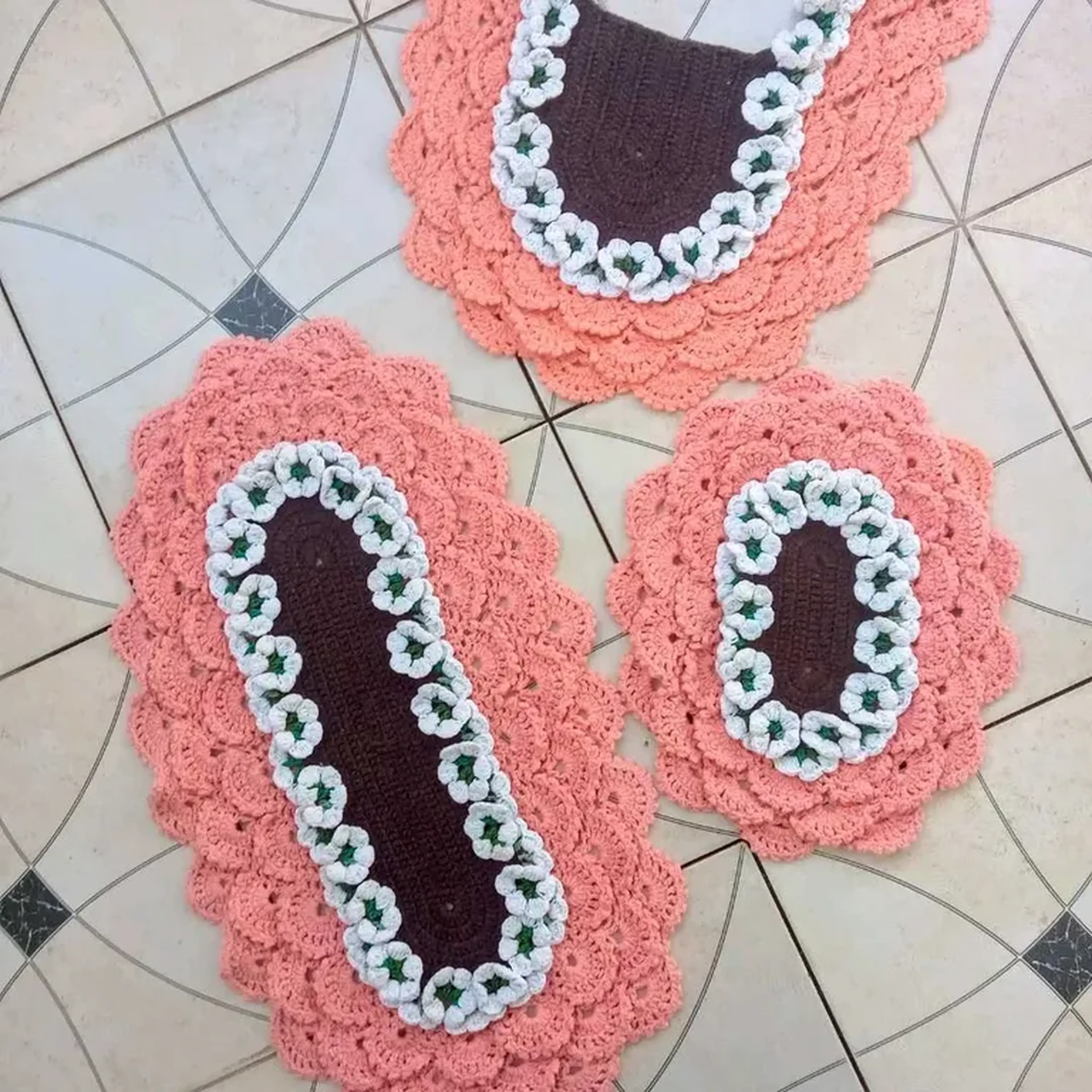 jogo de banheiro Rendado Floral imagem