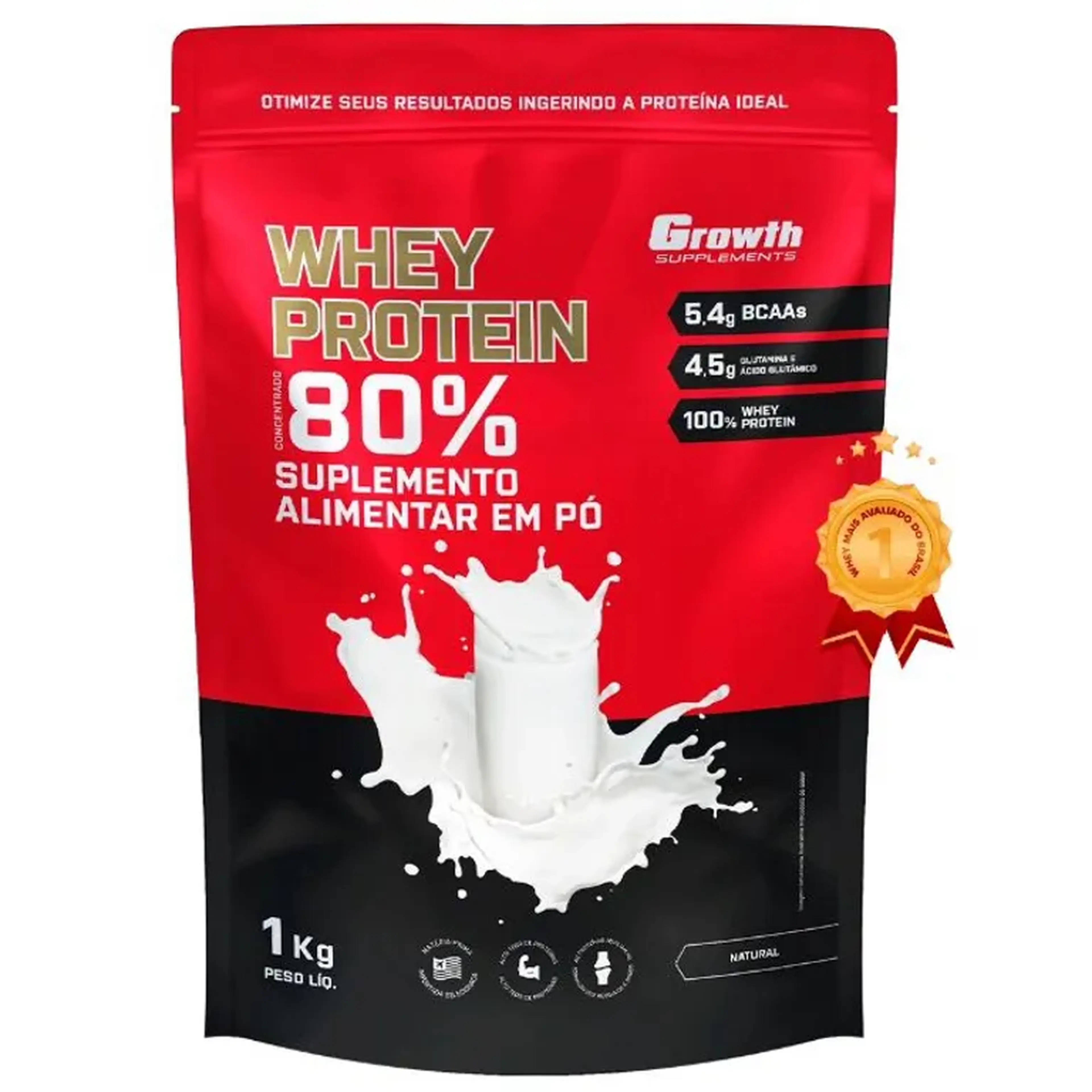 TOP Whey Protein Concentrado 1KG Growth imagem