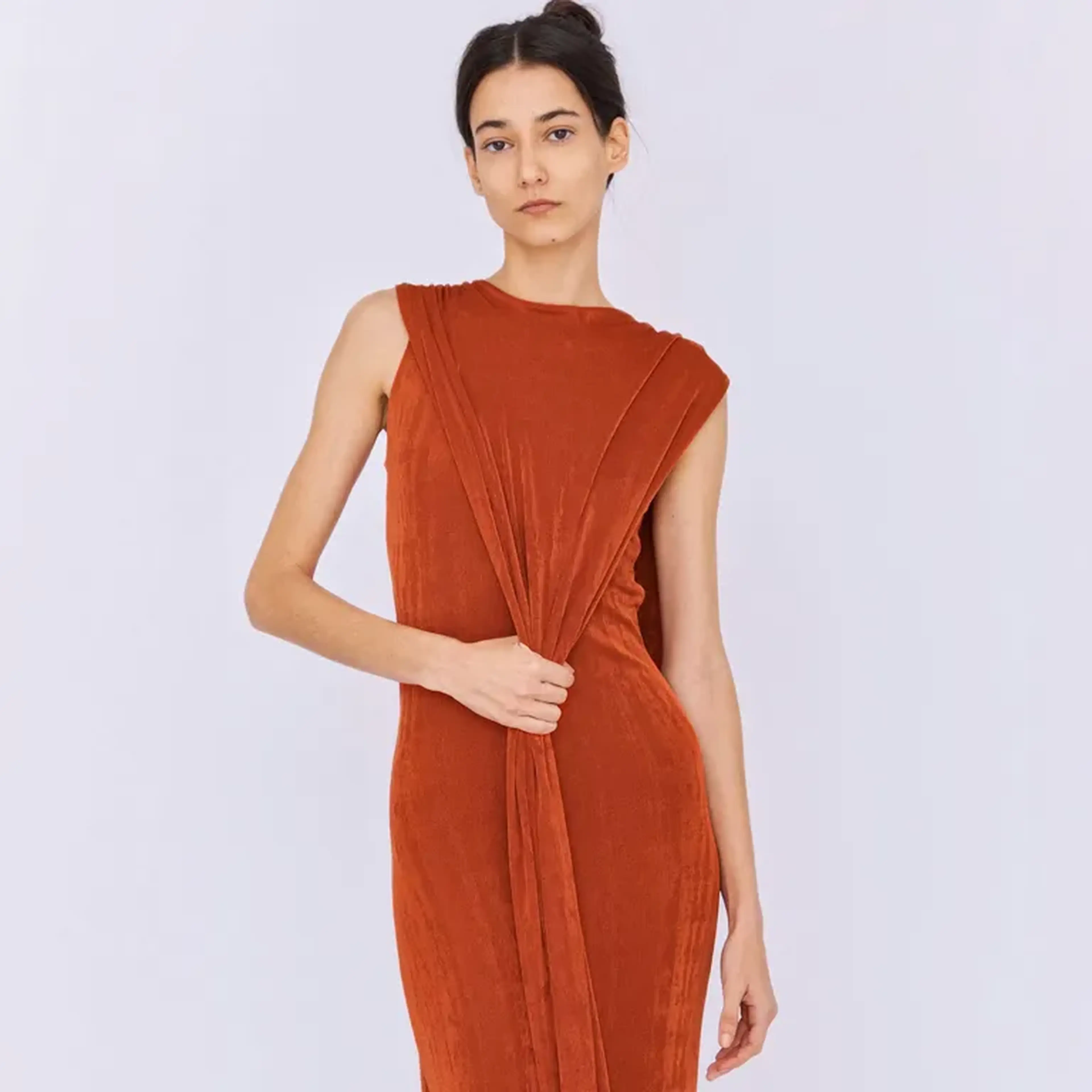 Vestido Double Cape Terracota (SALE) imagem