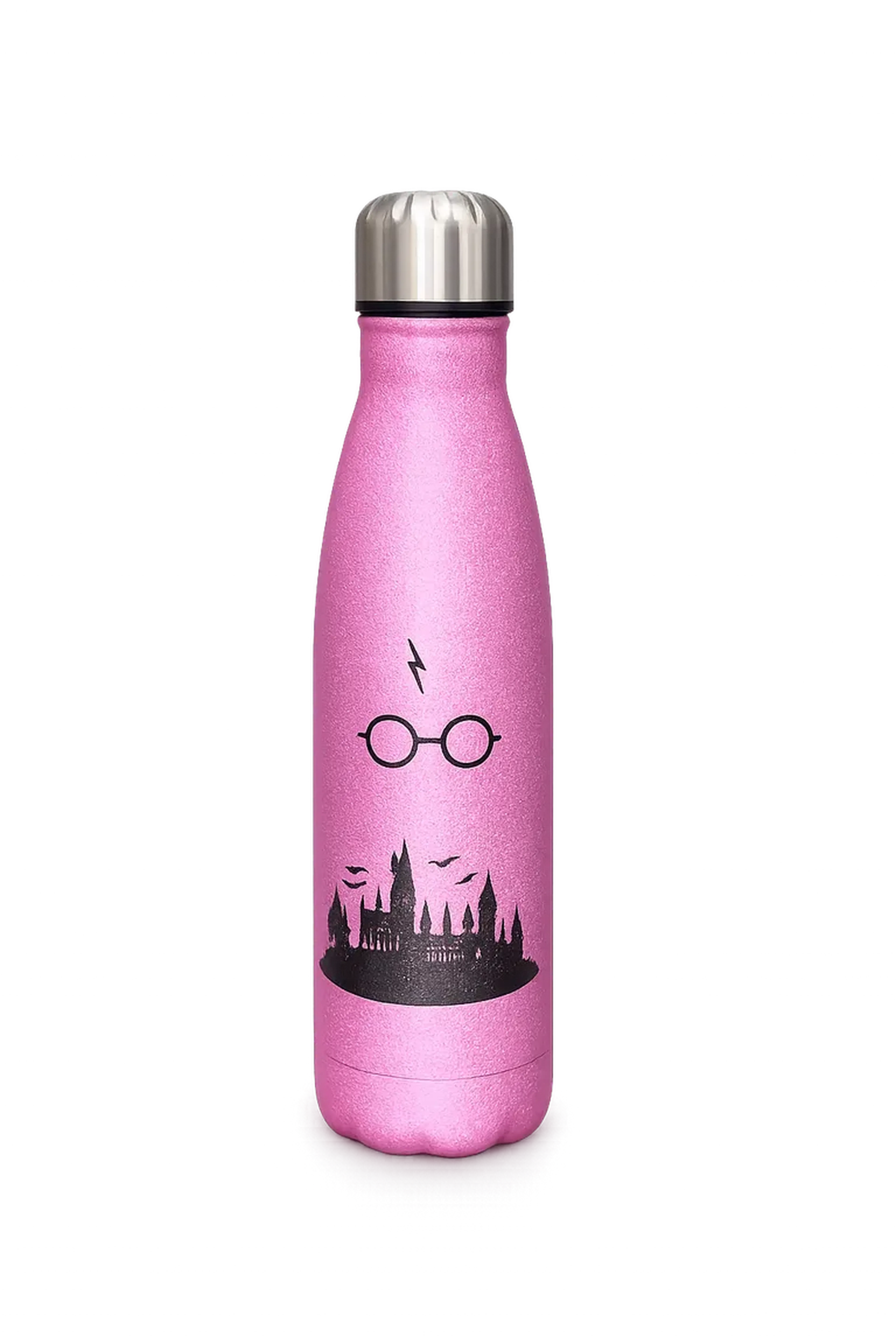 Garrafa Aço Inox Rosa -Térmica Com Glitter - 500ML Personalizada imagem