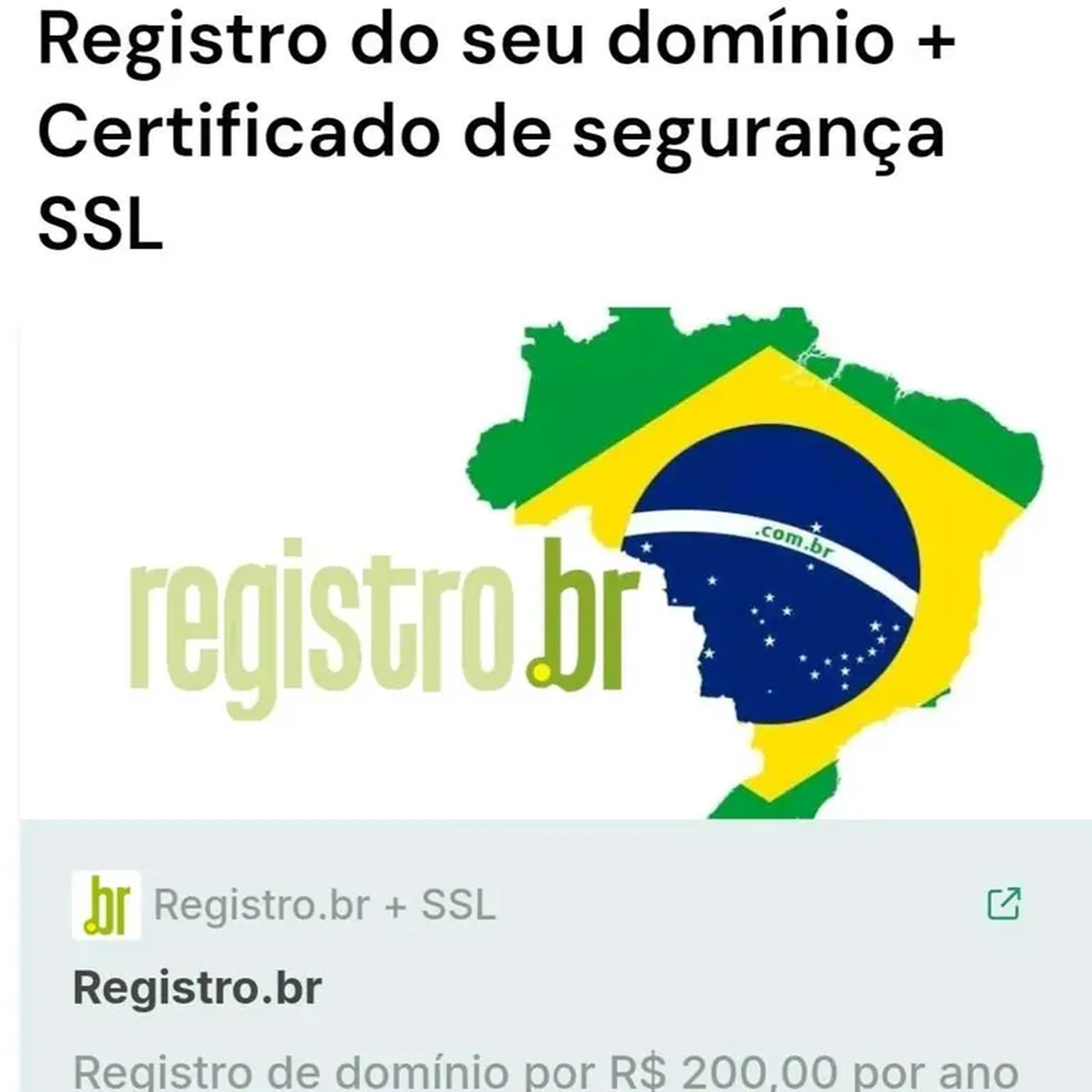Registro + Certificado SSL imagem
