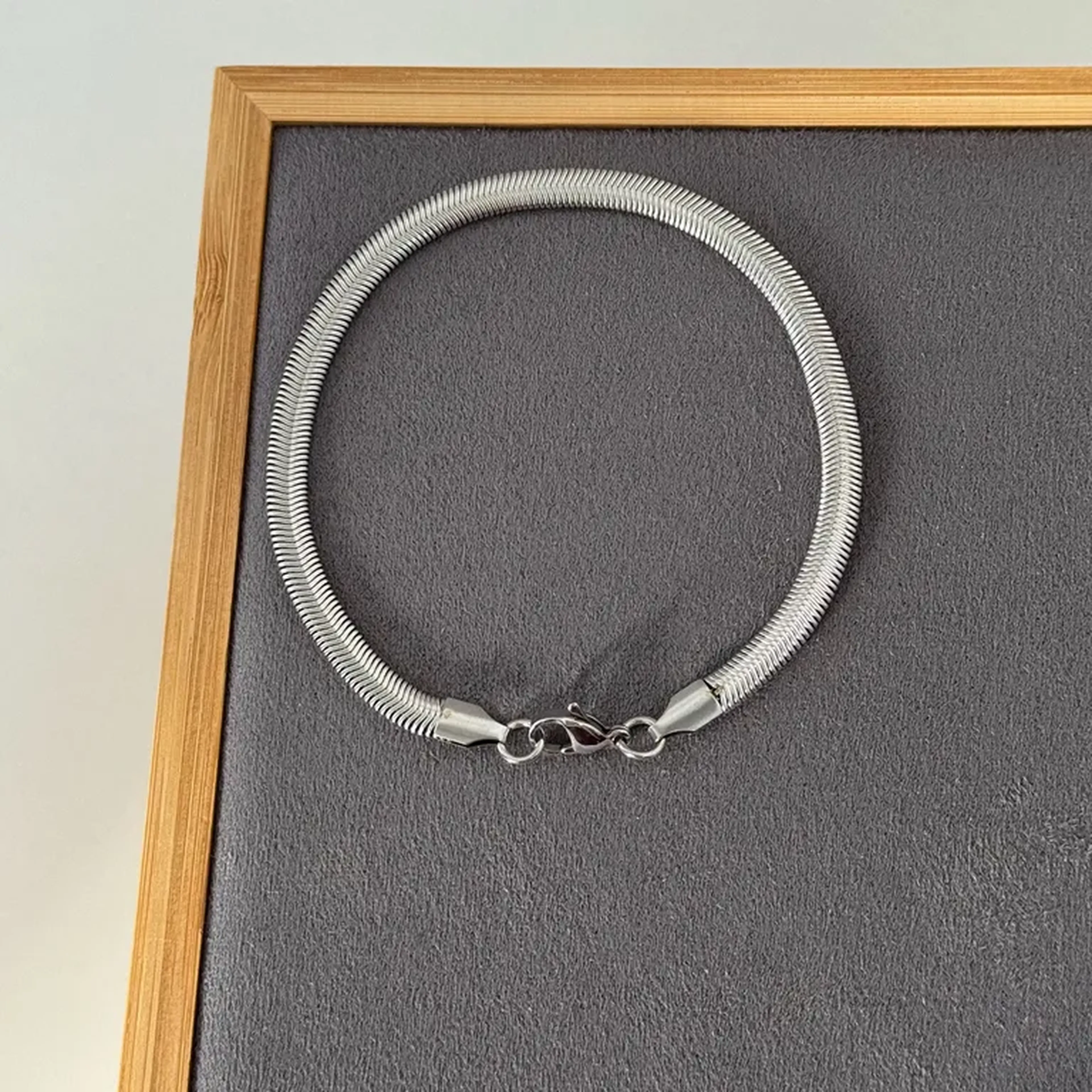 PULSEIRA MASCULINA MALHA 5MM - 21CM (AÇO INOX) imagem
