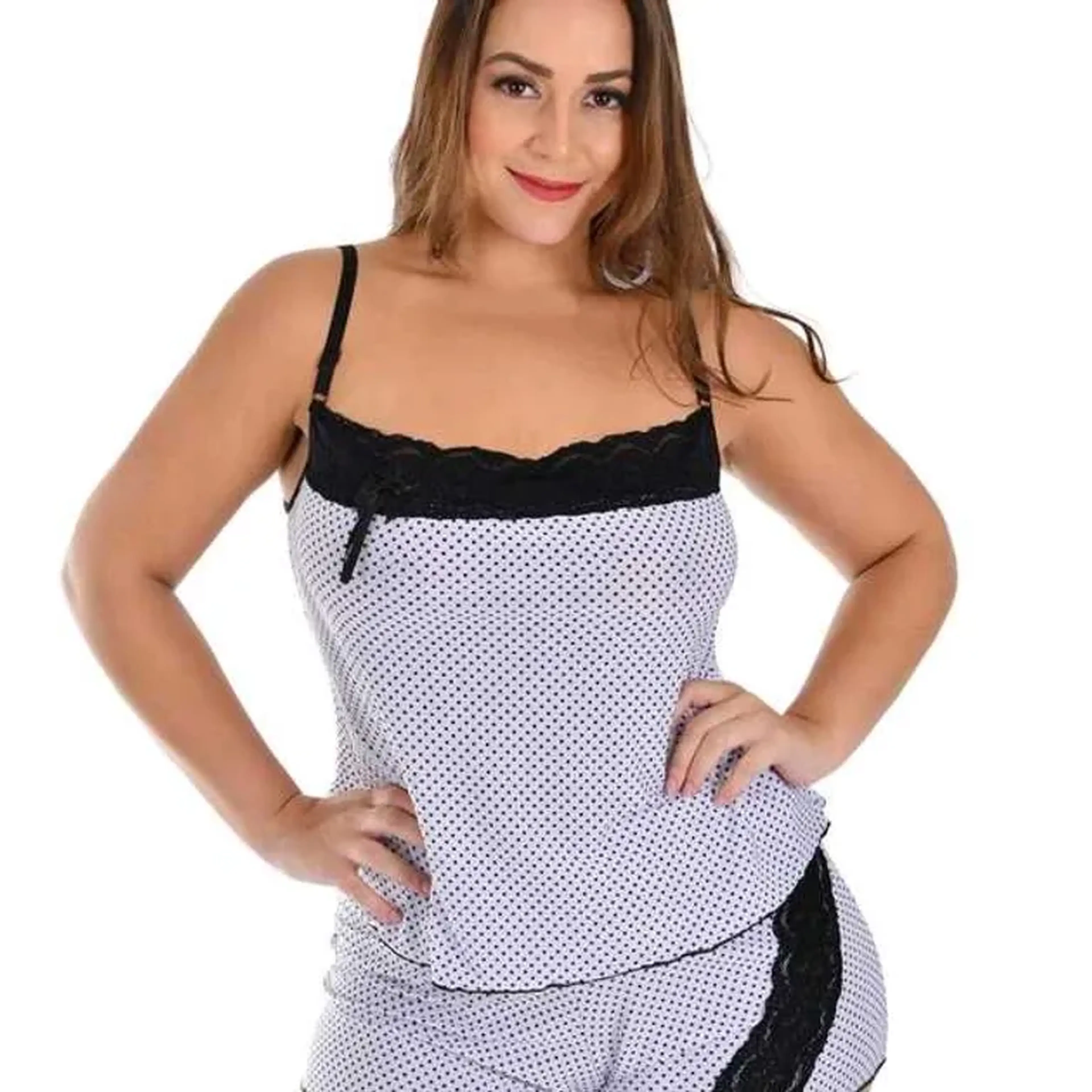 Baby doll plus size em liganete imagem