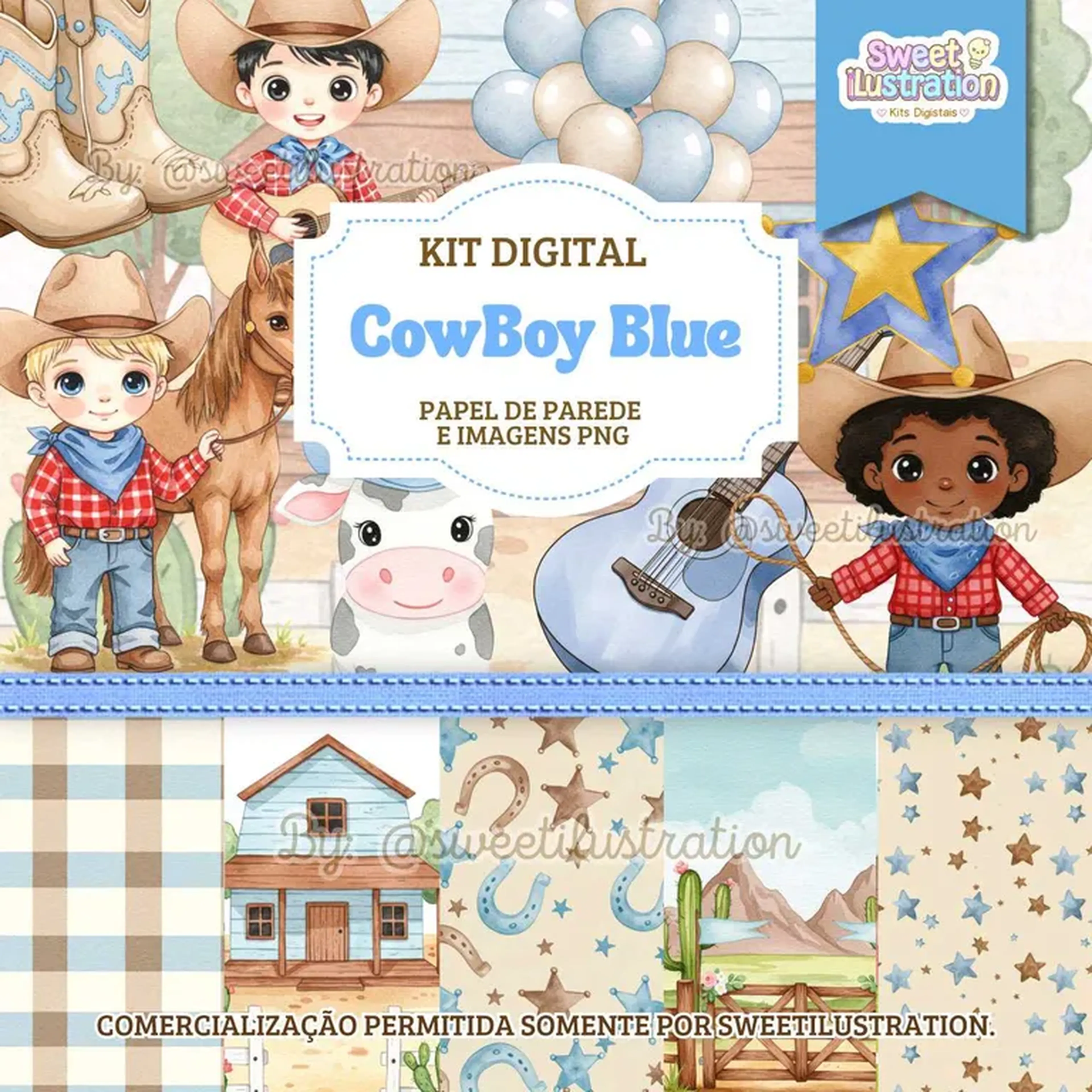 Kit Digital Cowboy Blue imagem
